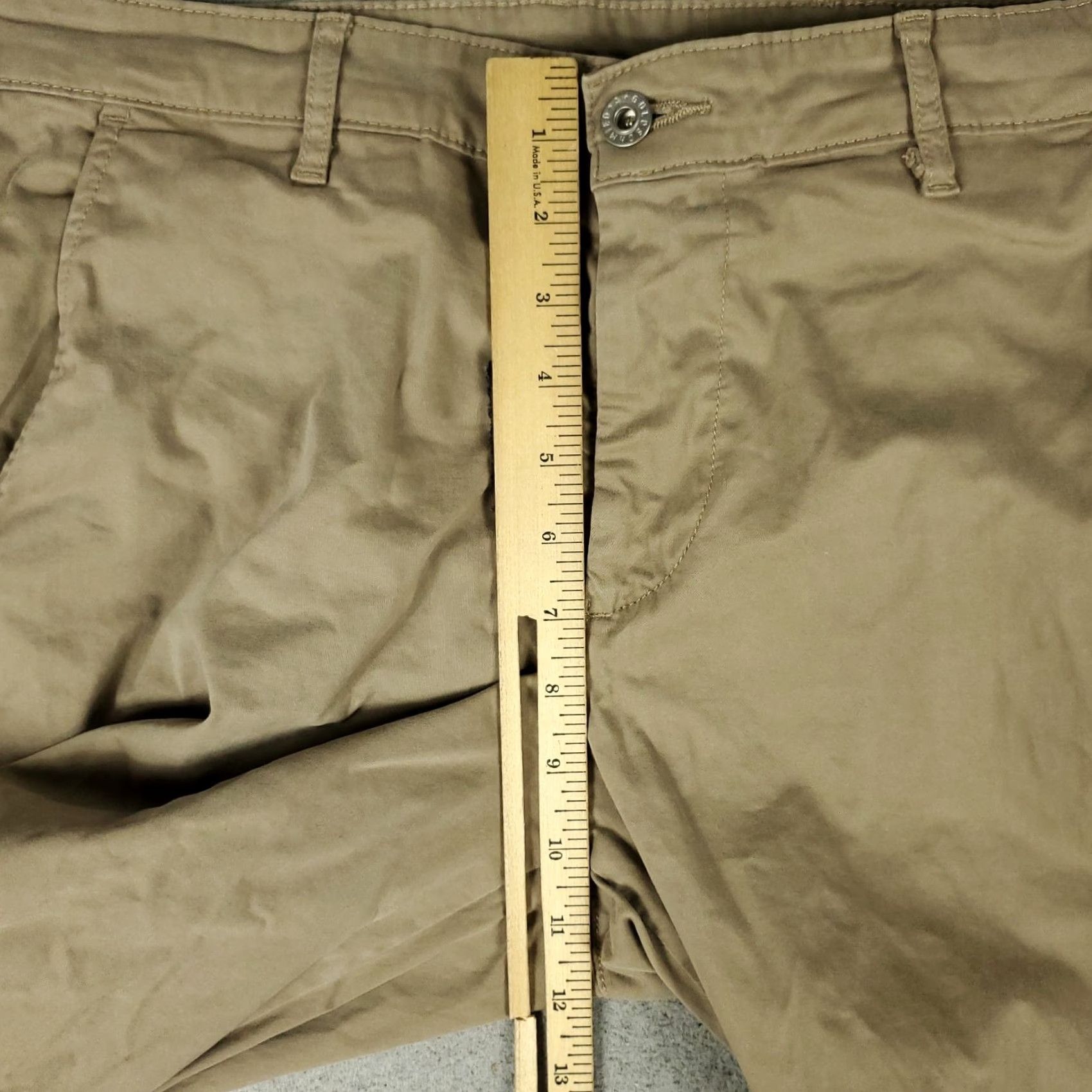 Vintage AG Adriano Goldschmied Pants Mens 33x30 Beige Straight Chino Trousers Regular Flat Front Size US 33 - 4 Thumbnail