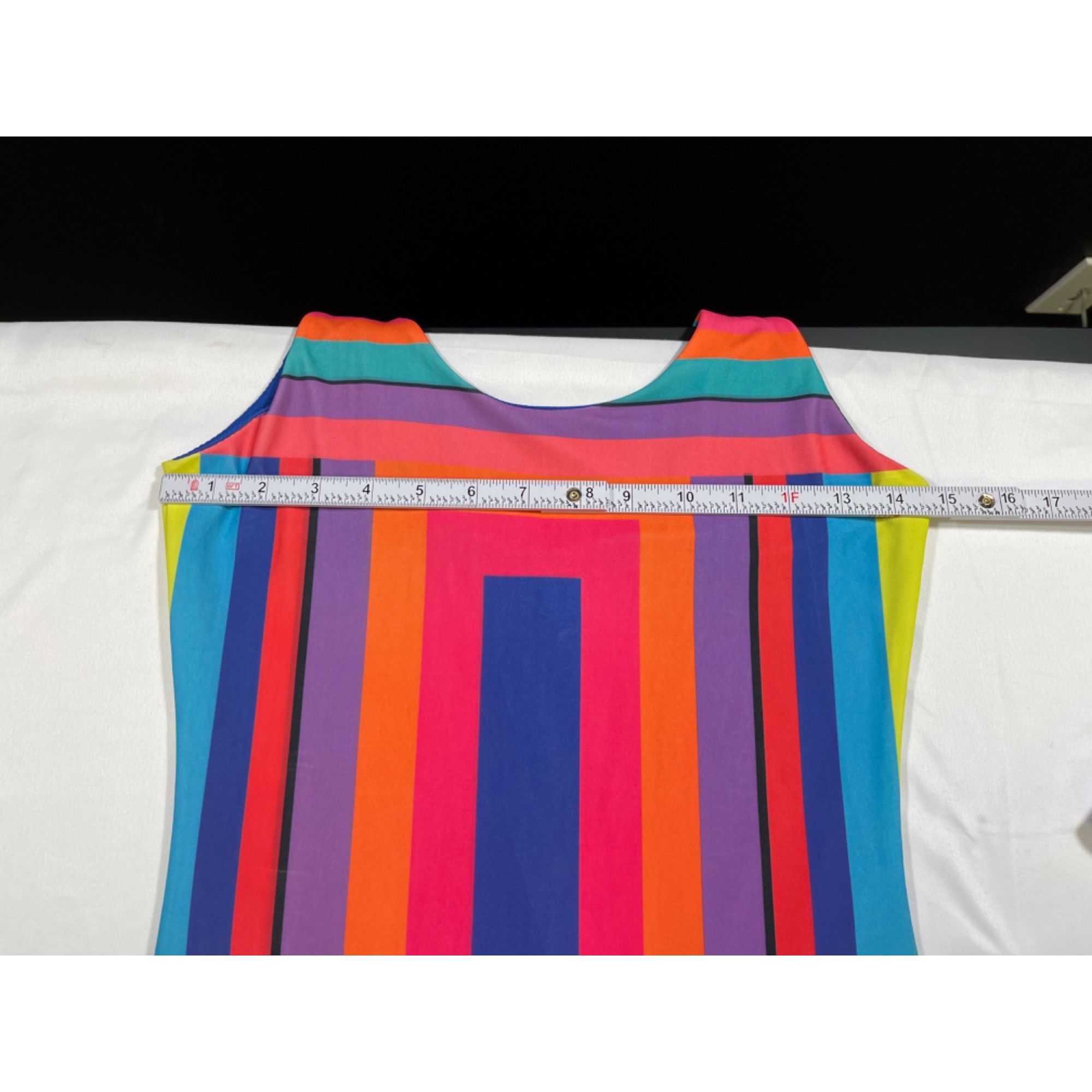Designer Joyce Leslie SKU 7745 Colorful Striped Sleeveless Bodycon Dr Size S / US 4 / IT 40 - 3 Thumbnail