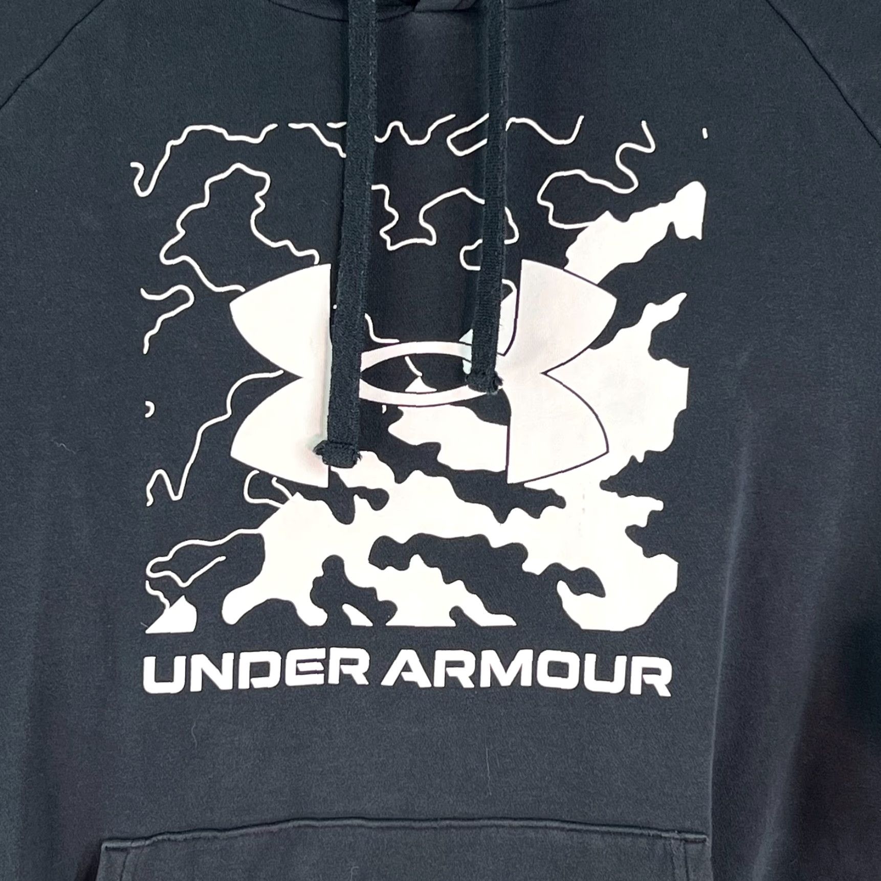 Under Armour Under Armour Mens Loose Fit Rival Fleece Box Logo Black Pullover Hoodie 2XL Size US XXL / EU 58 / 5 - 2 Thumbnail