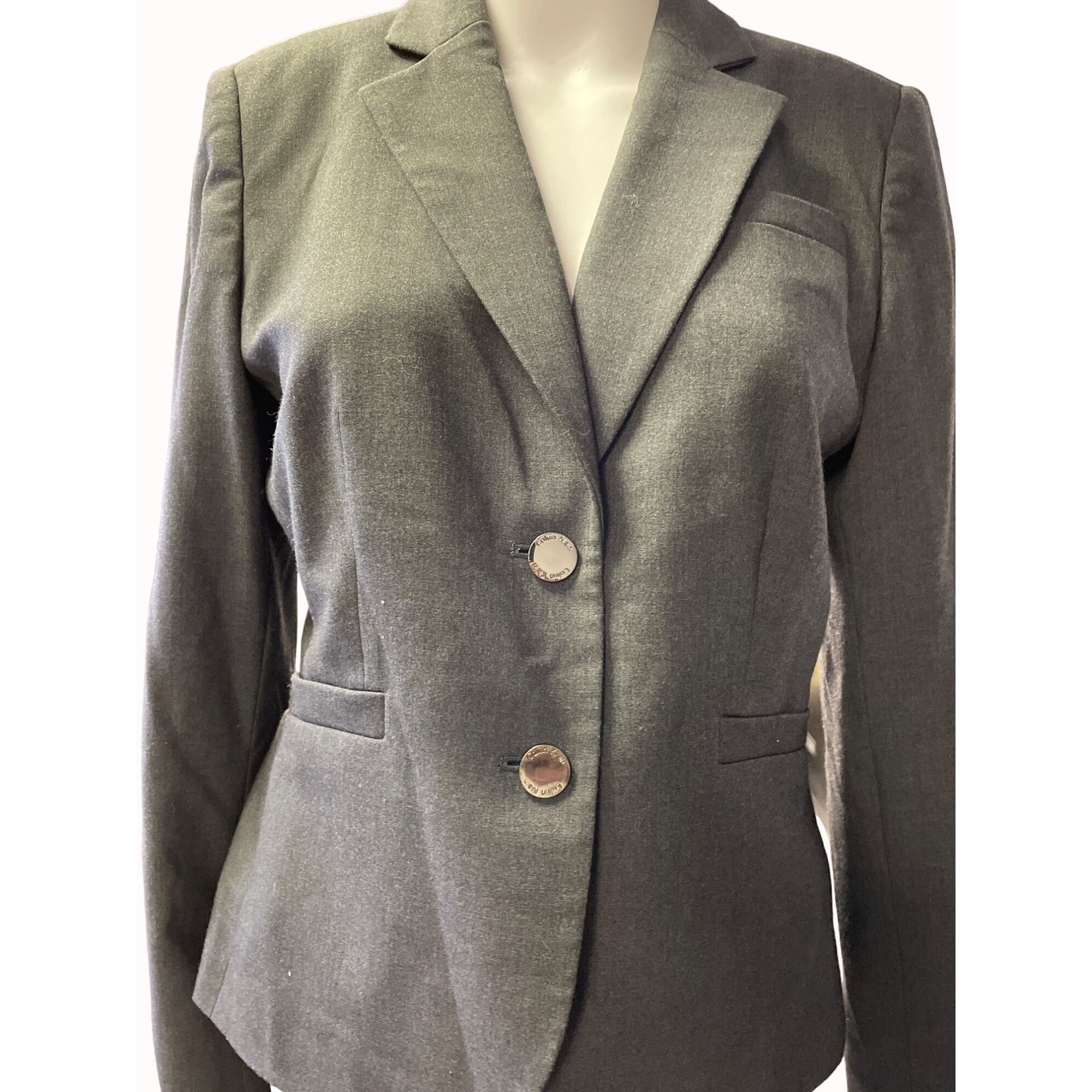 Calvin Klein Calvin Klein Women's Gray Blazer 2 pocket closure Size 4 SKU Size S / US 4 / IT 40 - 1 Thumbnail
