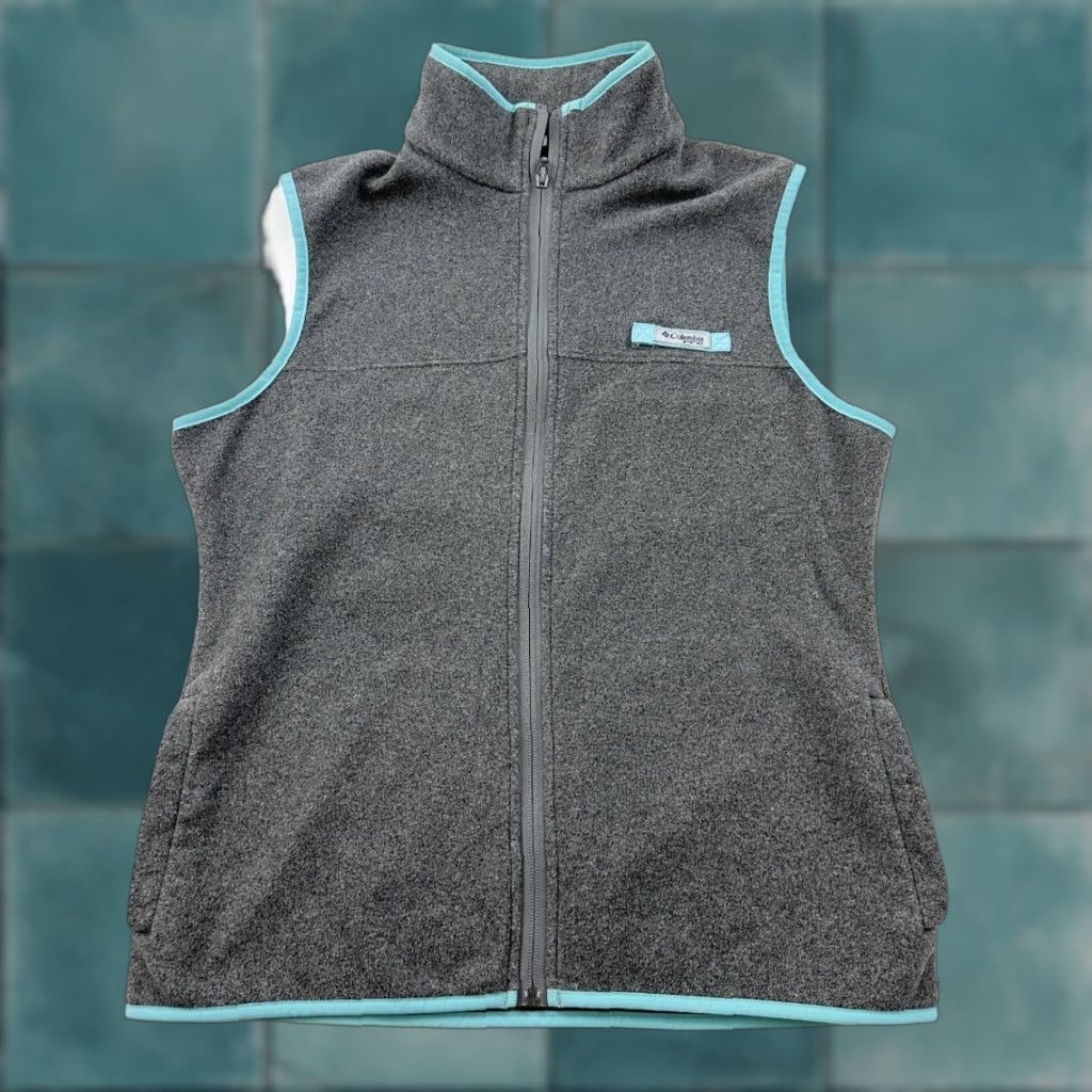 Vintage Columbia PFG Vest Women's Medium Gray Fleece Sleeveless Full Zip Vest Size M / US 6-8 / IT 42-44 - 1 Thumbnail