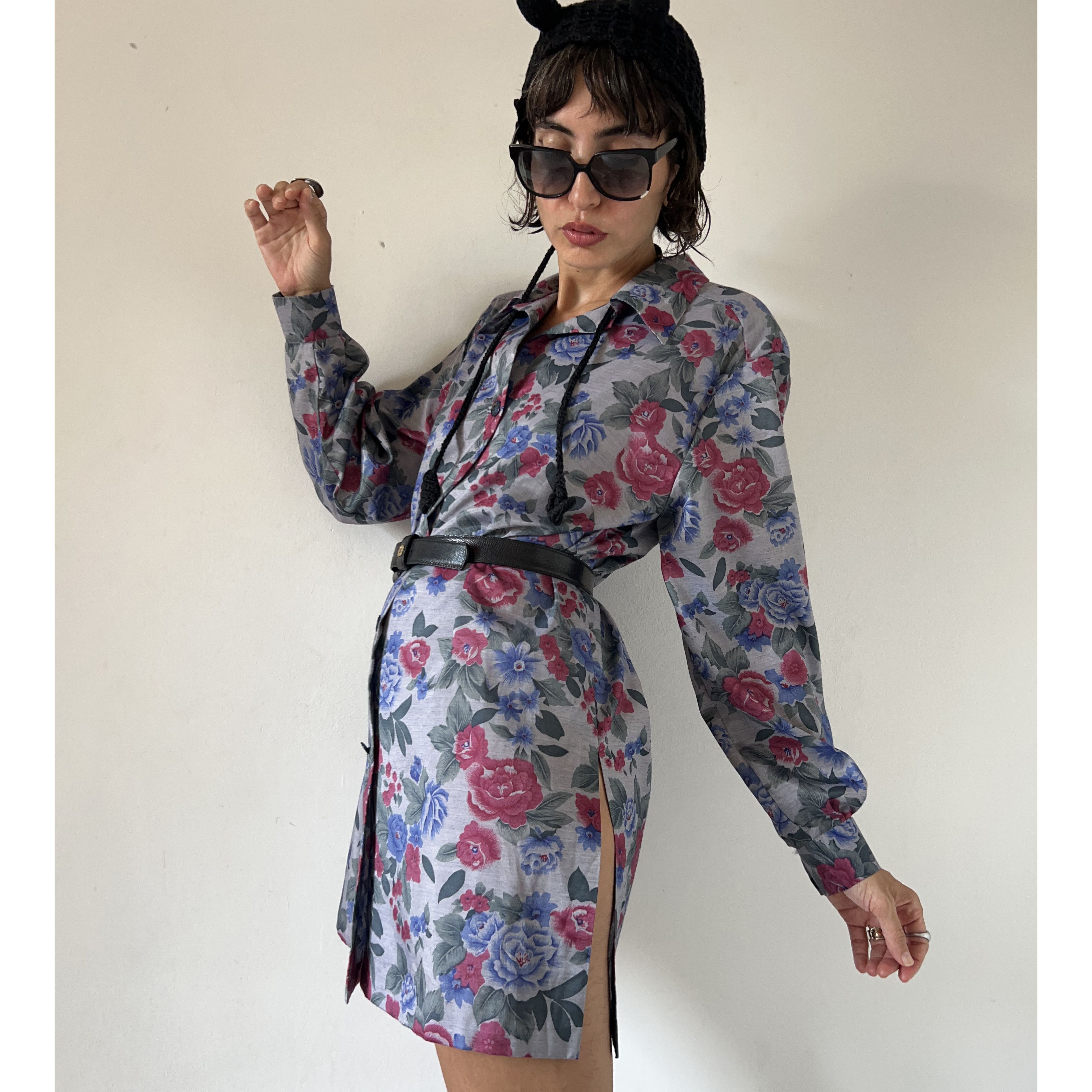 Vintage Vintage 90s Floral Satin Blaze Size L / US 10 / IT 46 - 4 Thumbnail