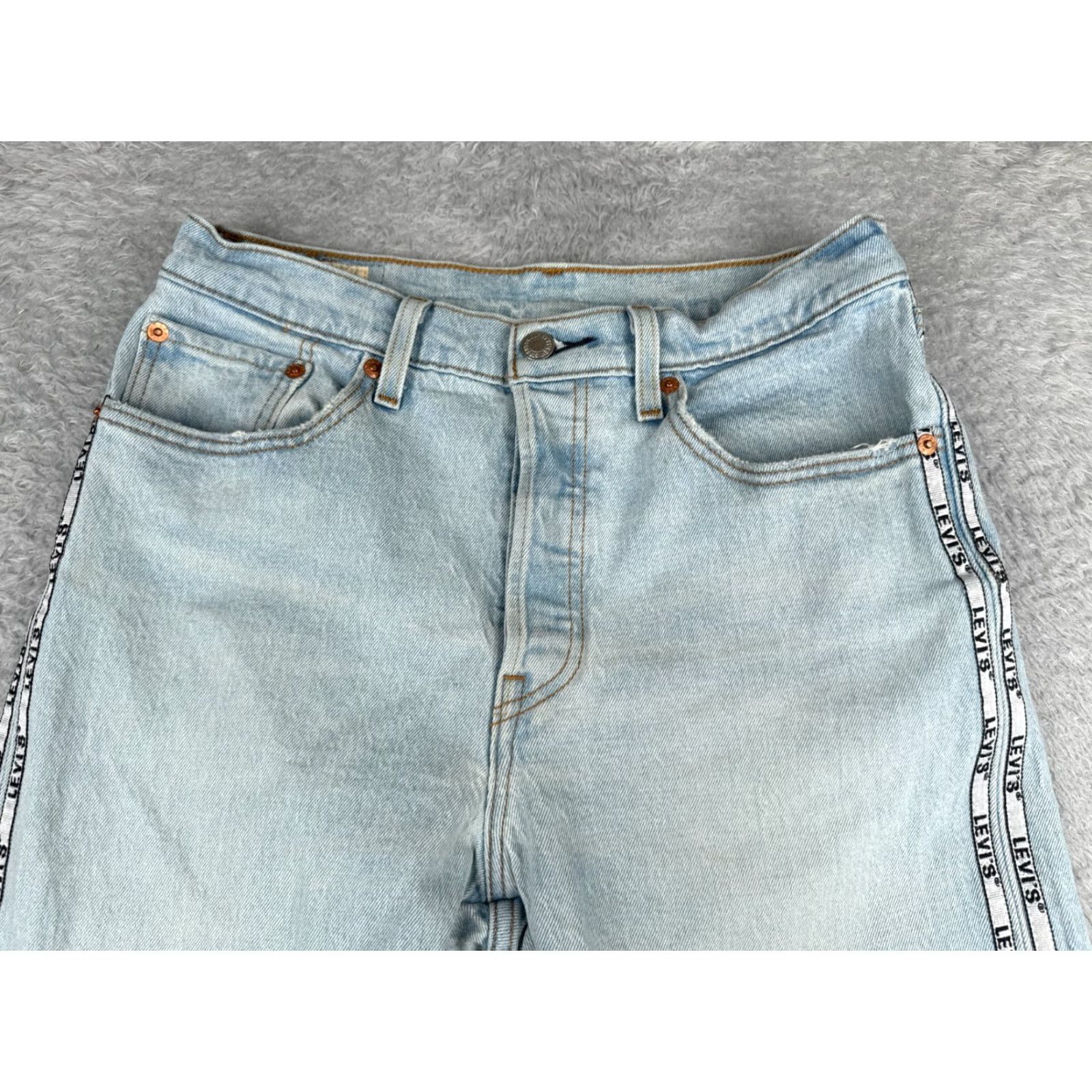 Levi's VINTAGE Levis Premium Jeans Women 32 Blue Denim Big E 720 Super Skinny Taper 32x30 Size 24" / US 00 / IT 34 - 4 Thumbnail