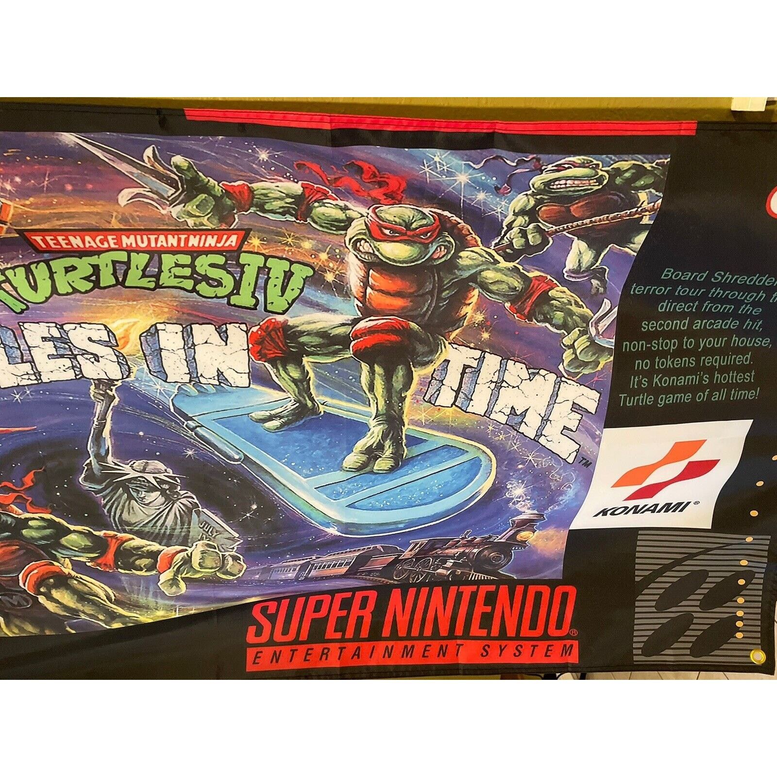 Other TMNT Turtles in Time 5' Flag Poster Super Nintendo SNES Size ONE SIZE - 3 Thumbnail