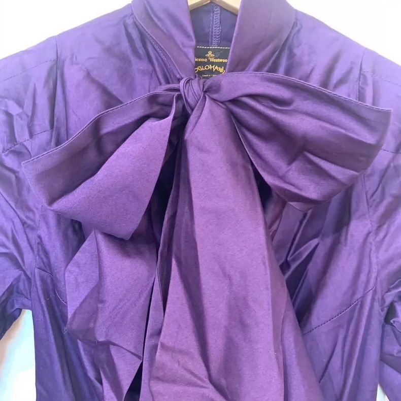 Vivienne Westwood Vivienne Westwood Purple ribbon ruffled collar waist top s Size S / US 4 / IT 40 - 2 Thumbnail