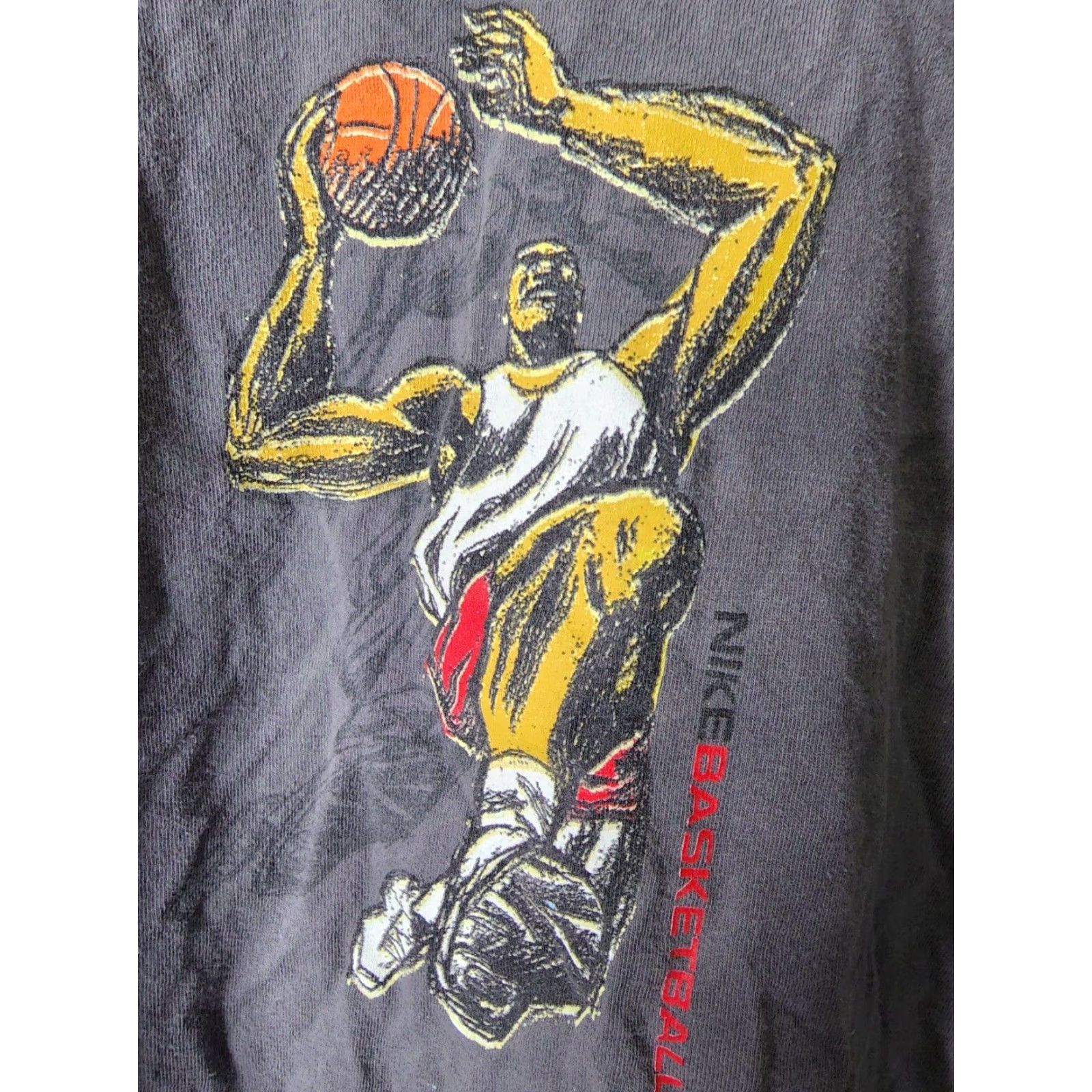 Nike VINTAGE Nike Basketball Shirt Mens 2XL White Tag Distressed Double-Sided 1990s Gray Cotton Short Sleeve Mens 90s Sports Graphic Print Size US XXL / EU 58 / 5 - 5 Thumbnail