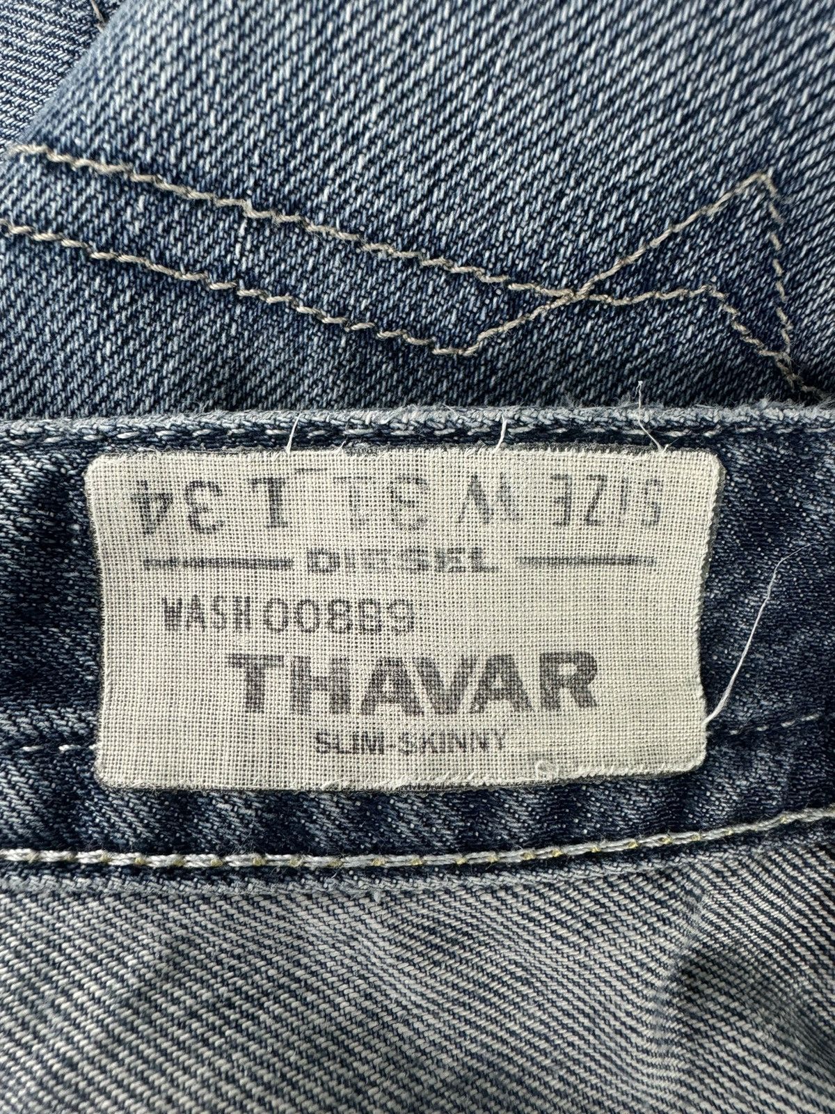 Diesel Crazy Vintage Y2K Diesel Thavar Skinny Destroyed Denim Jeans Size US 31 - 21 Thumbnail