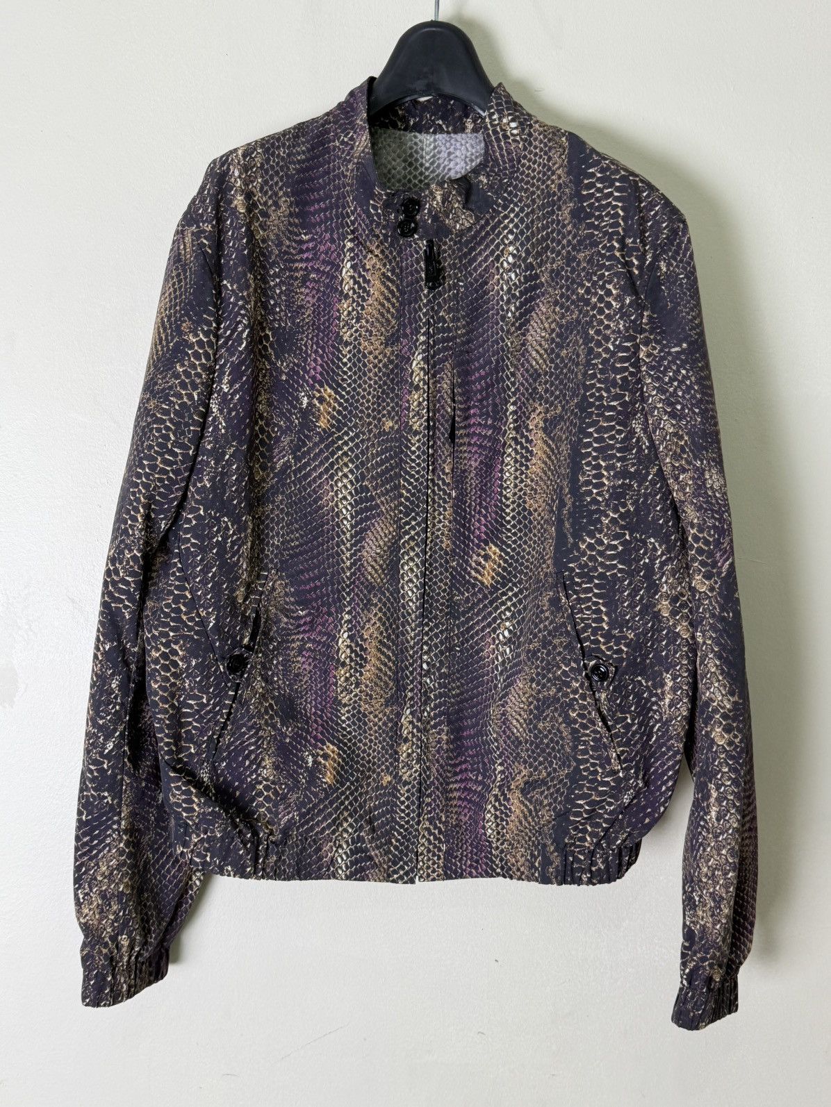 Yves Saint Laurent Yves Saint Laurent Purple and Gold Snakeskin Blouson Jacket Size US M / EU 48-50 / 2 - 1 Thumbnail