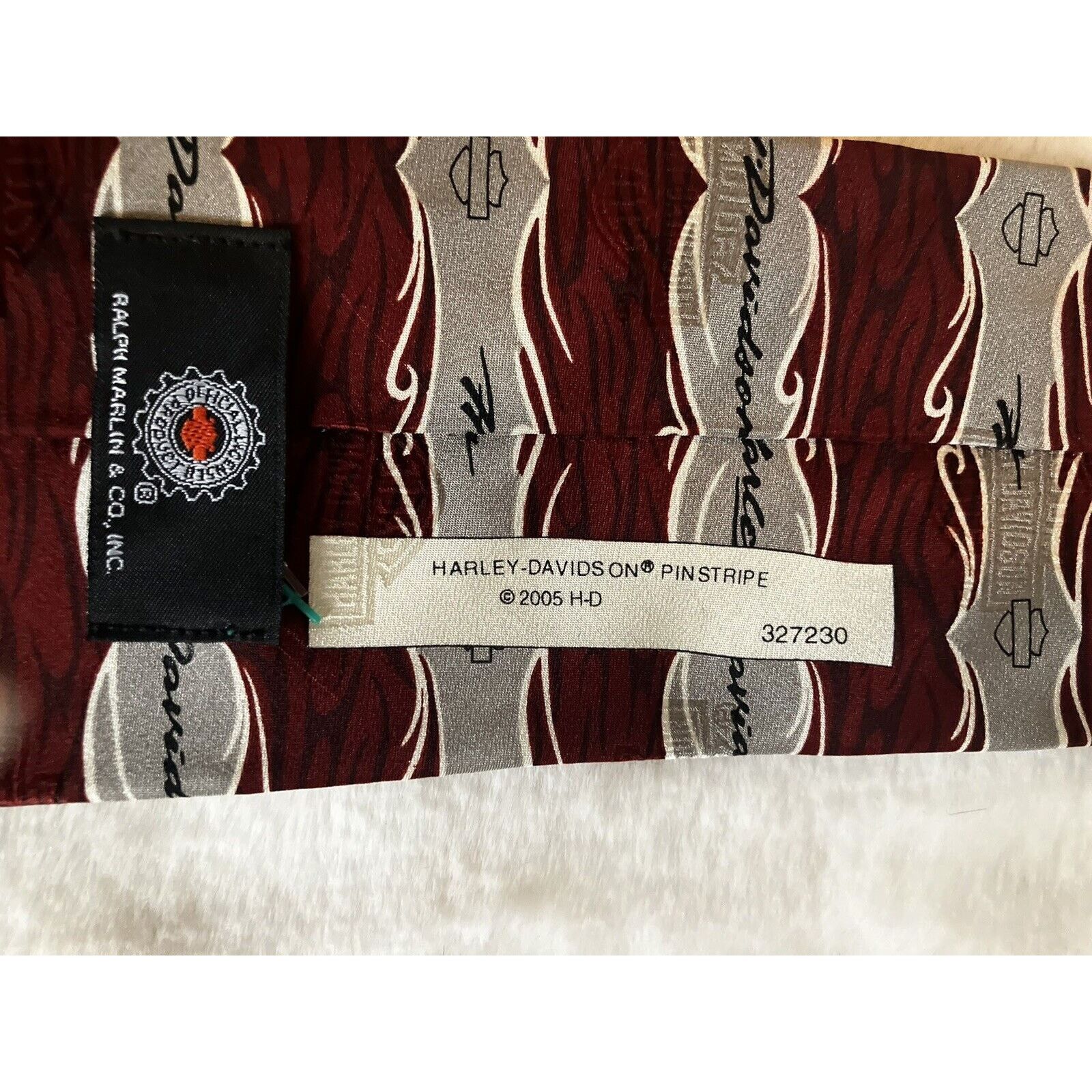 Harley Davidson Harley Davidson Necktie Ralph Marlin 2005 maroon and grey Size ONE SIZE - 4 Thumbnail