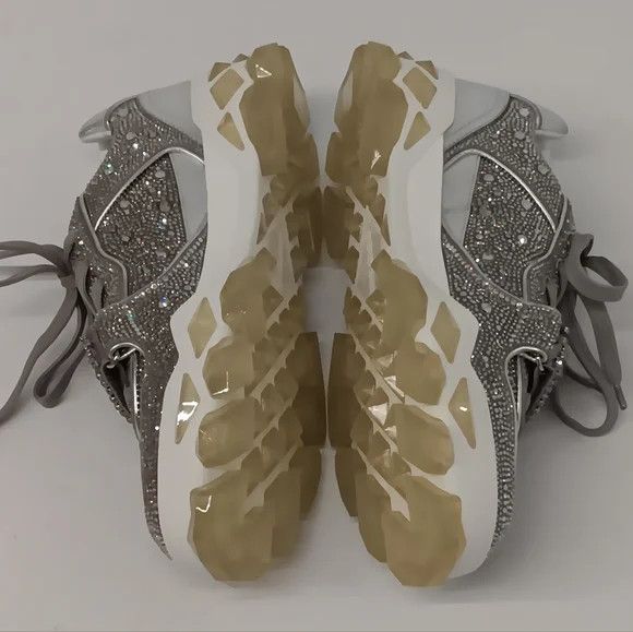 Jimmy Choo Jimmy Choo Diamond X Strap Lo-Top Sneakers w/ Crystals- EU44 Size US 11 / EU 44 - 7 Thumbnail