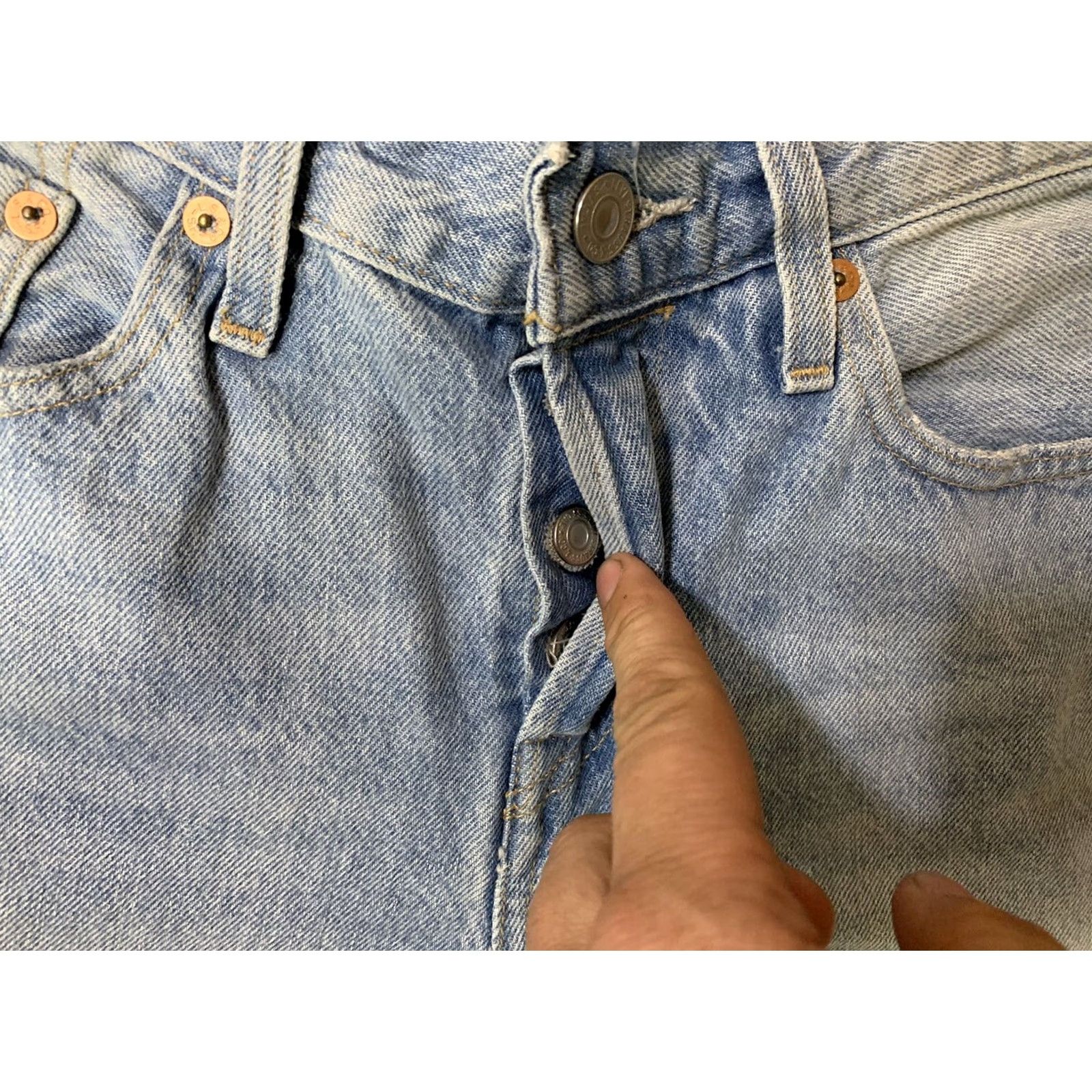 Levi's Levi's 501 Taper Women's Mid Rise Selvedge Jeans Blue 29x27 Big E Size 29" - 7 Thumbnail