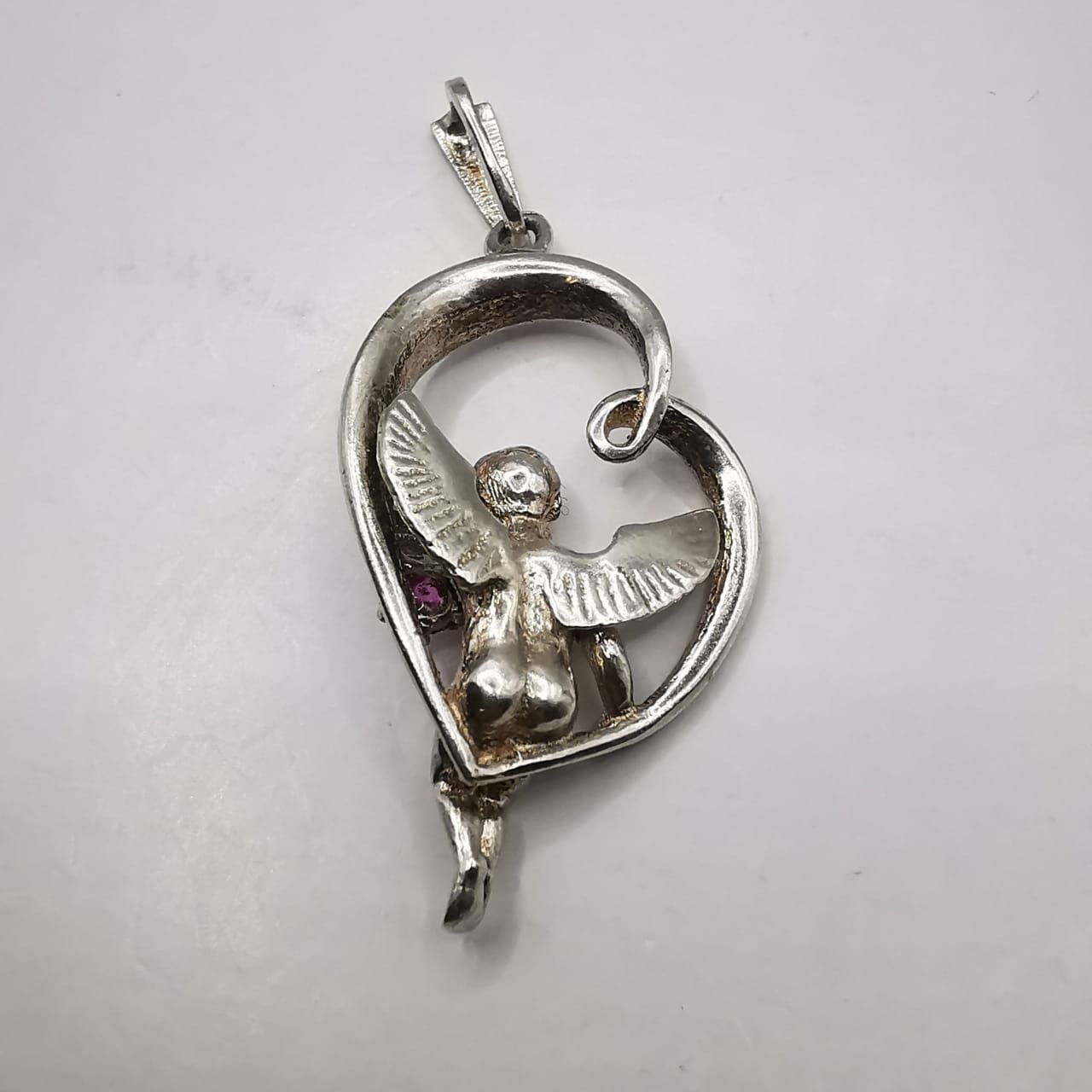 Sterling Silver Vintage Pendant "Little angel" made of 925 silver 4,60g Size ONE SIZE - 9 Thumbnail