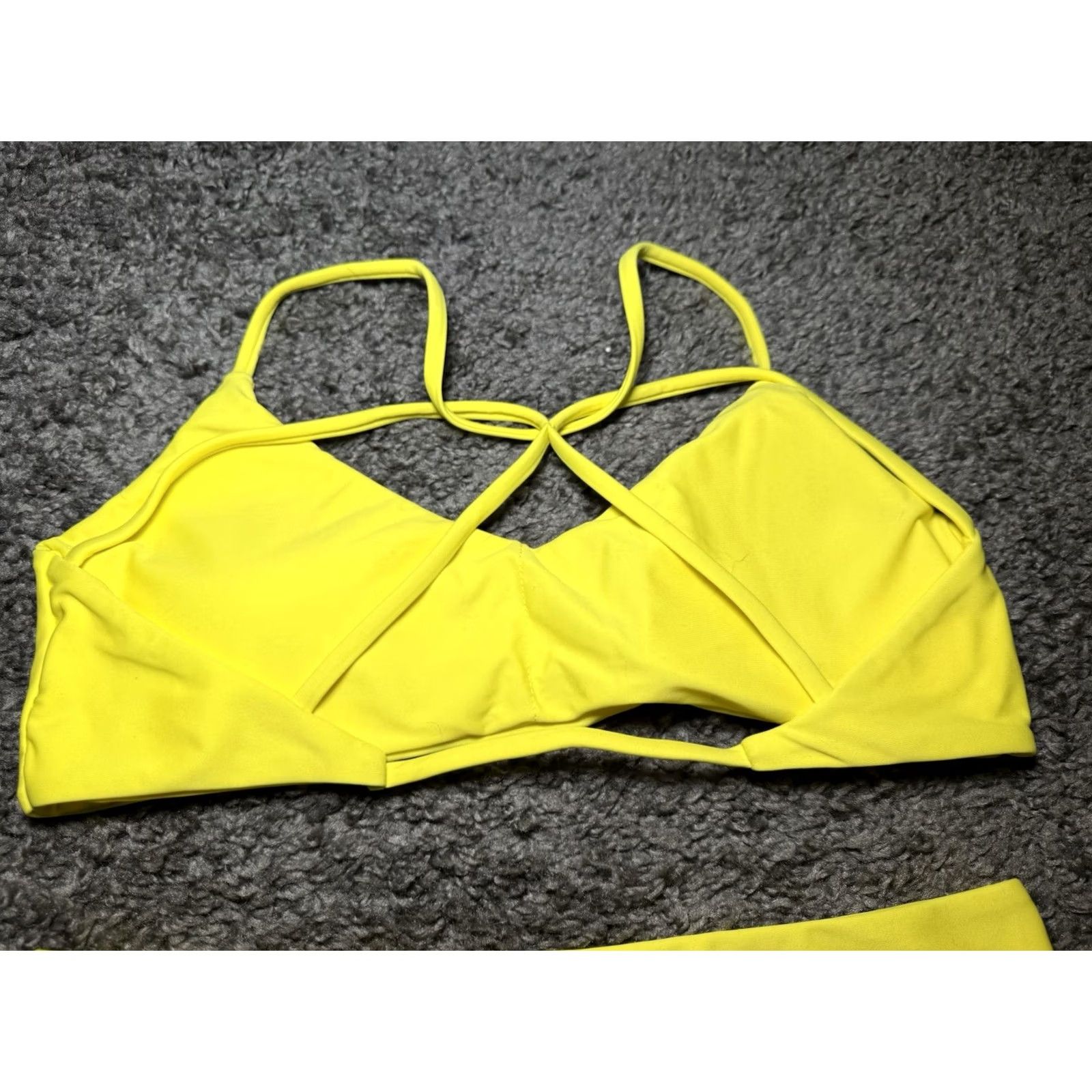 Vintage Fiire Bikini Woman’s Lemon Yellow High-Waisted Racerback Firelight Brand New M Yellow Womens Swim N/A Size ONE SIZE - 5 Thumbnail