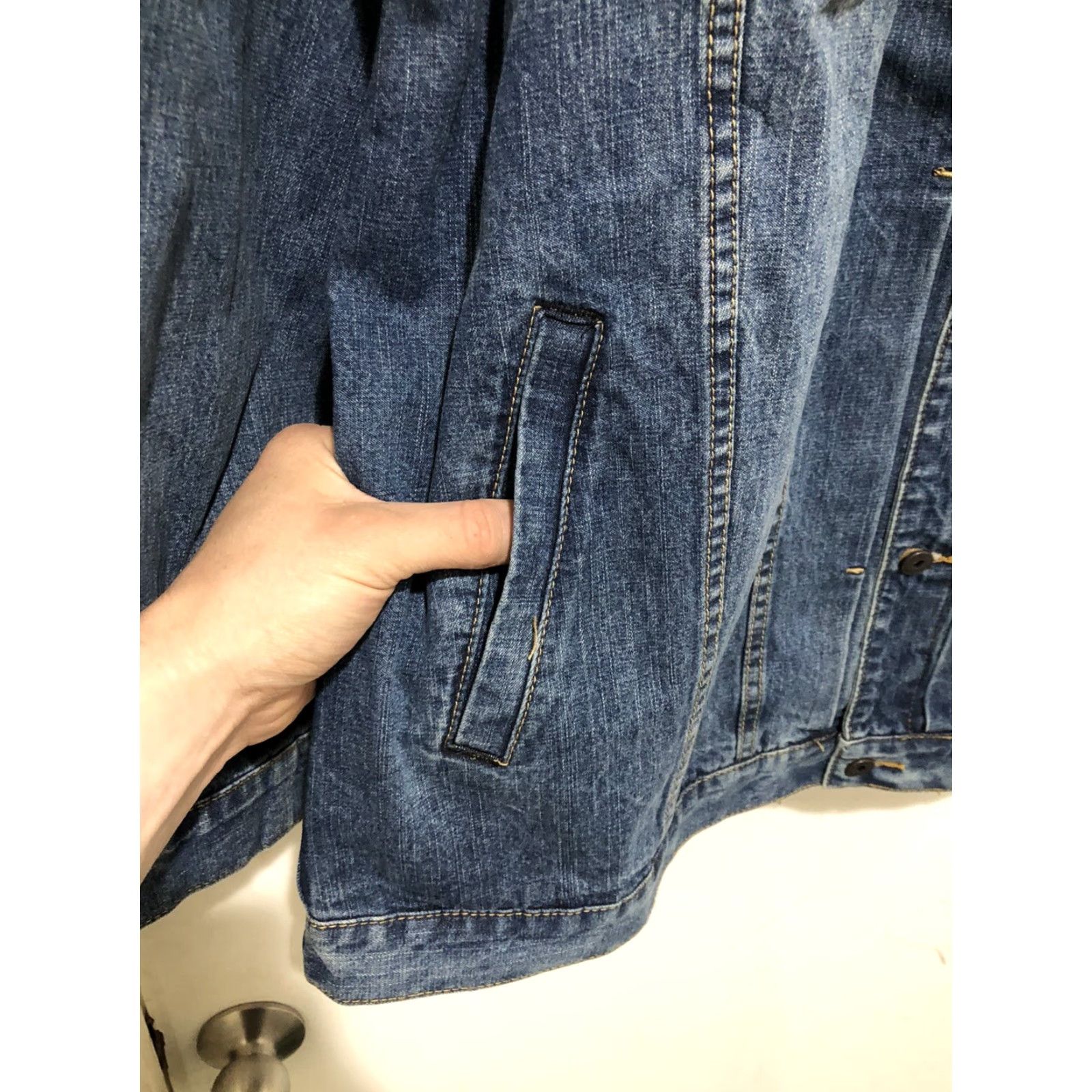 Denime VINTAGE Marithe Francois Girbaud X Front Denim Jean Jacket 3XL Blue Jacket Men 90s Biker Hip Hop NWT Size US 39 - 6 Thumbnail