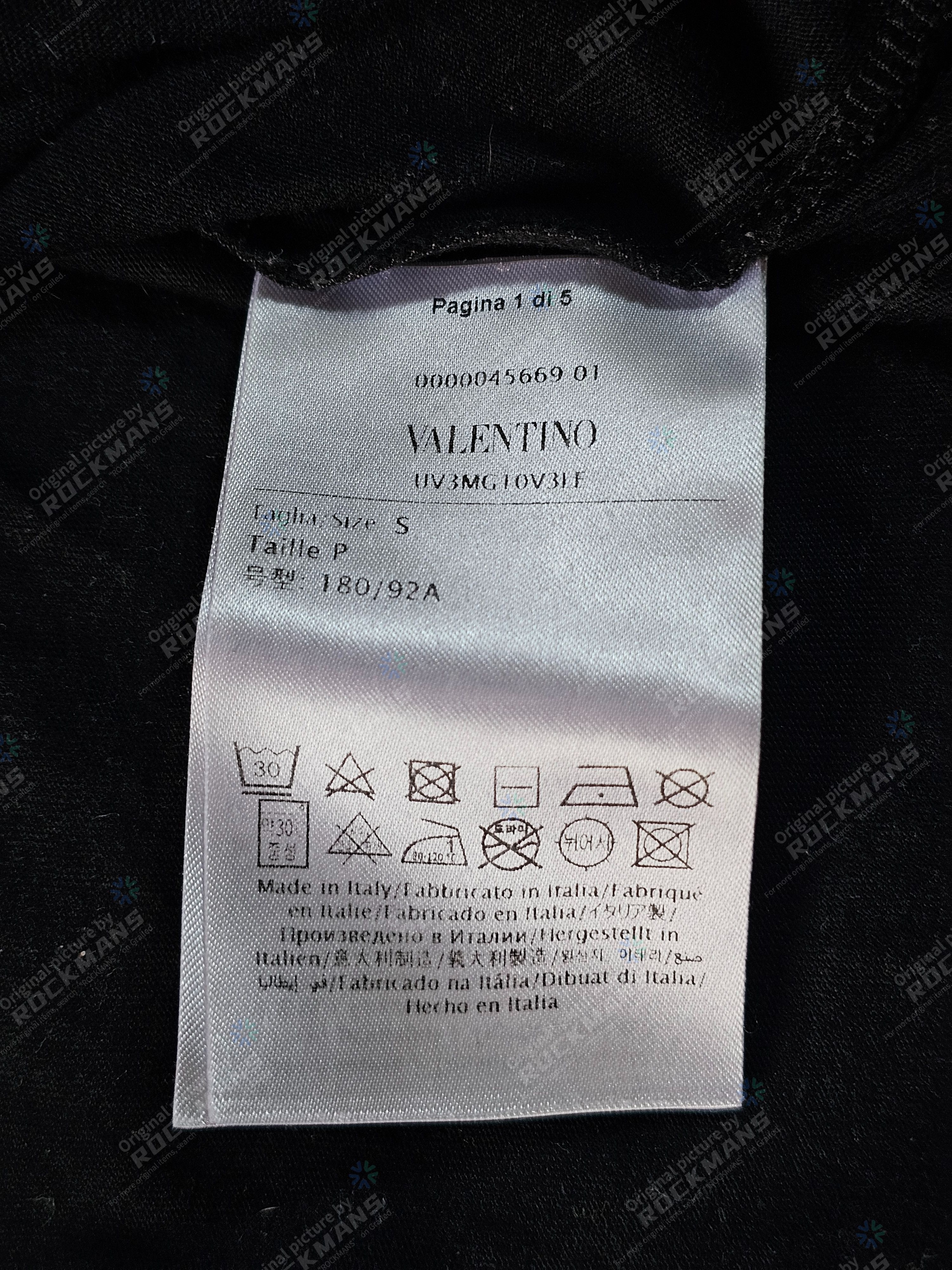 Valentino Valentino Unisex Black Logo Print Size S Size US S / EU 44-46 / 1 - 5 Thumbnail
