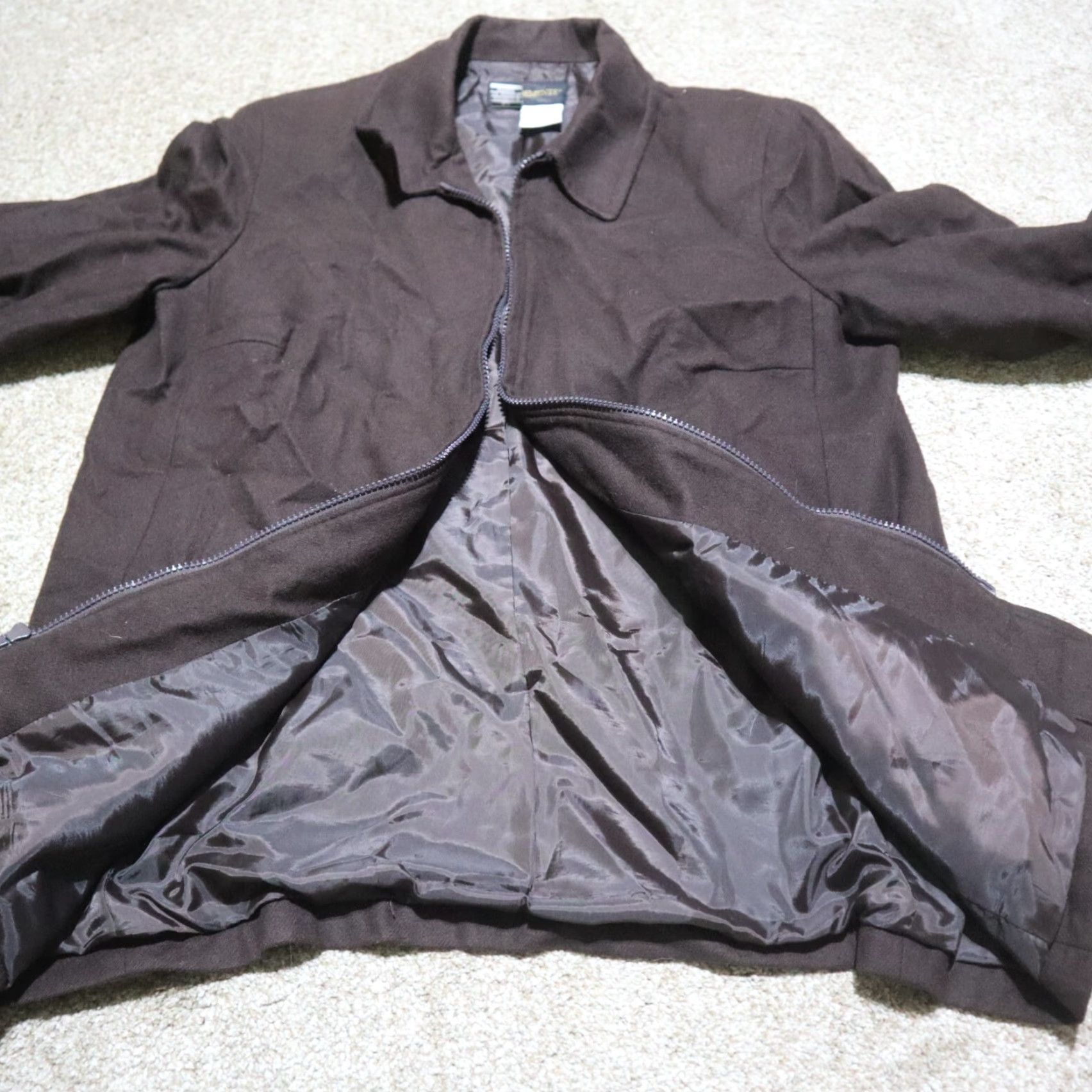 Vintage Requirements Dark Brown Wool Jacket Fully Lined Full Zip Ladies Women's Size 12 Size XL / US 12-14 / IT 48-50 - 4 Thumbnail