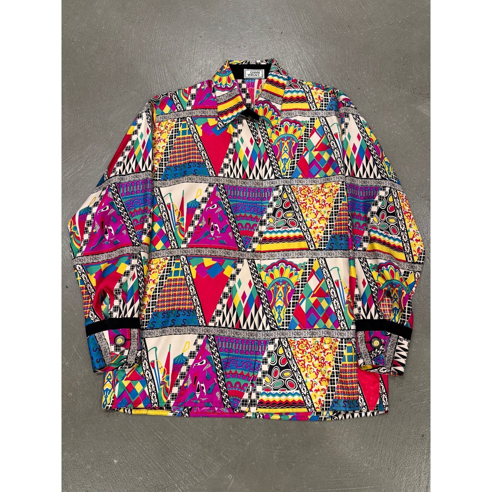 Versace 1991 Gianni Versace mixed print silk shirt Size M / US 6-8 / IT 42-44 - 1 Thumbnail