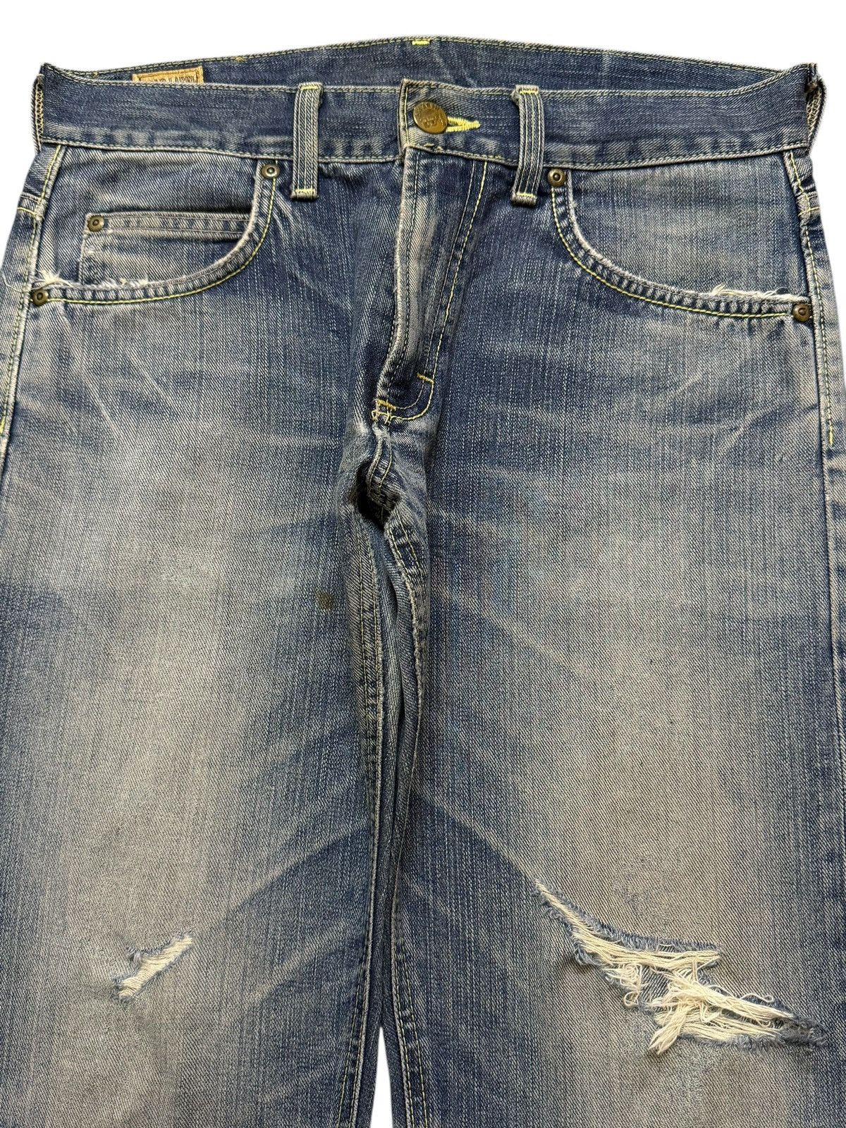 Lee Vintage 90s Lee Riders Gold Label Blue Faded Wash Distress Size US 31 - 3 Thumbnail