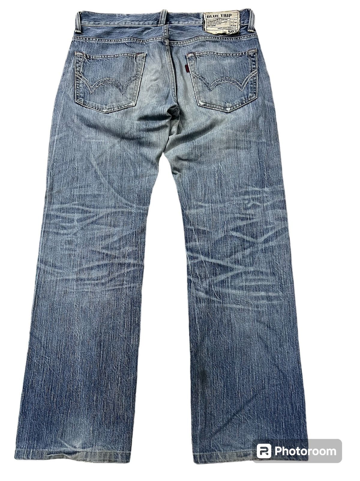 Edwin × If Six Was Nine × Japanese Brand VINTAGE EDWIN 503 BLUE TRIP DISTRESSED JAPAN JEANS Size US 34 / EU 50 - 2 Thumbnail