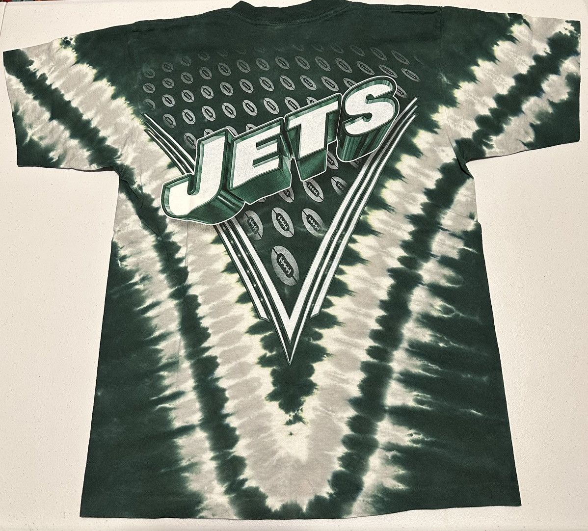 NFL Vintage New York Jets football Tie-dye single stitch tshirt Size US M / EU 48-50 / 2 - 2 Thumbnail