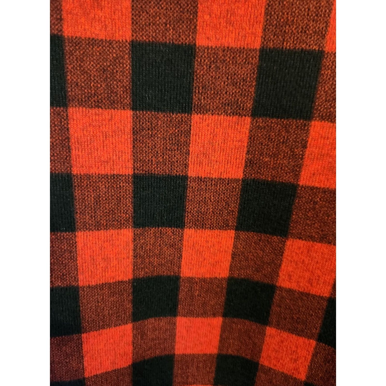 Vintage Lane Bryant Top Womens 14/16 Mock Turtleneck Red Black Buffalo Check Size XL / US 12-14 / IT 48-50 - 2 Thumbnail