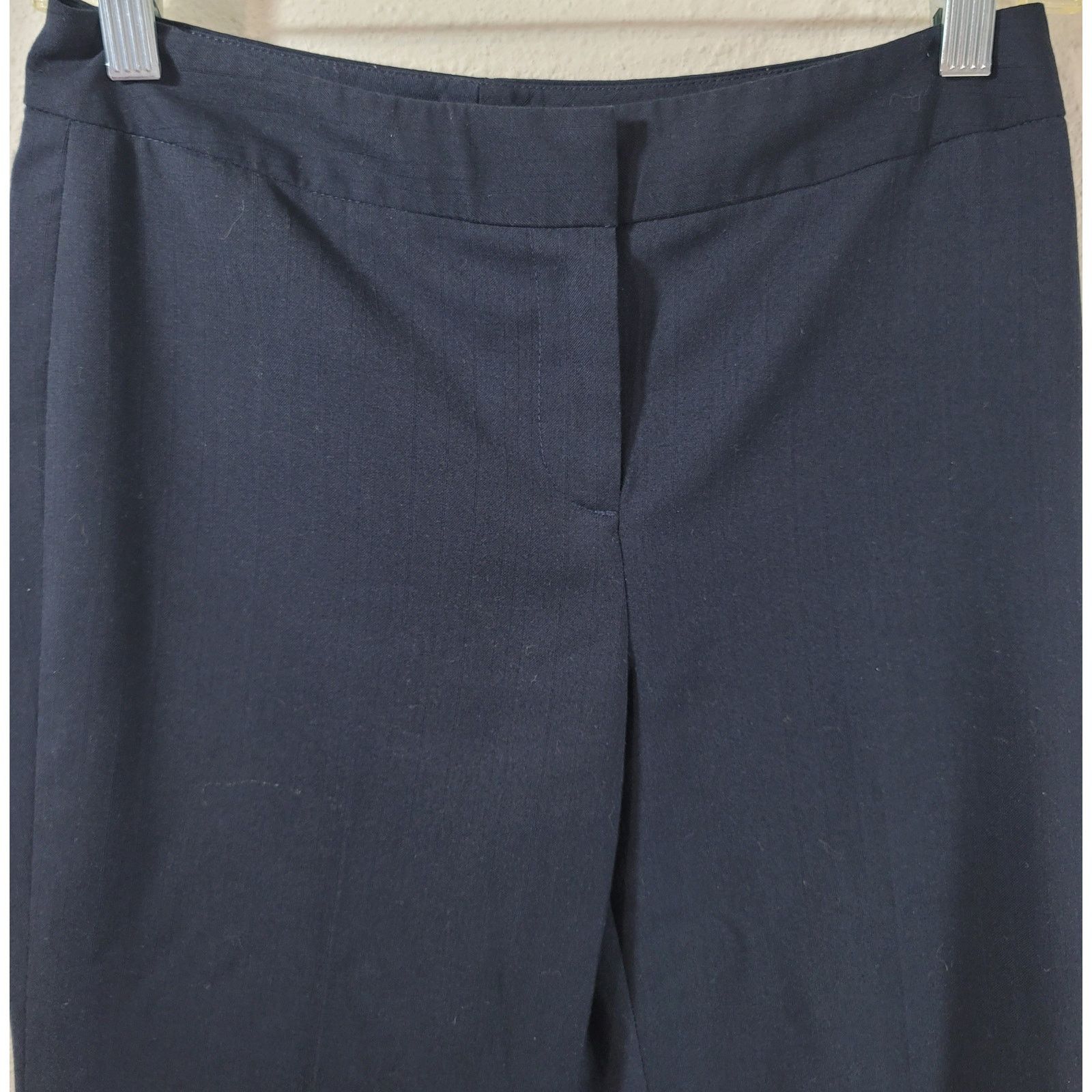 Ann Taylor Ann Taylor Navy Blue Pinstripe Flat Front Dress Pants OP Size 25" / US 0 / IT 36 - 6 Thumbnail