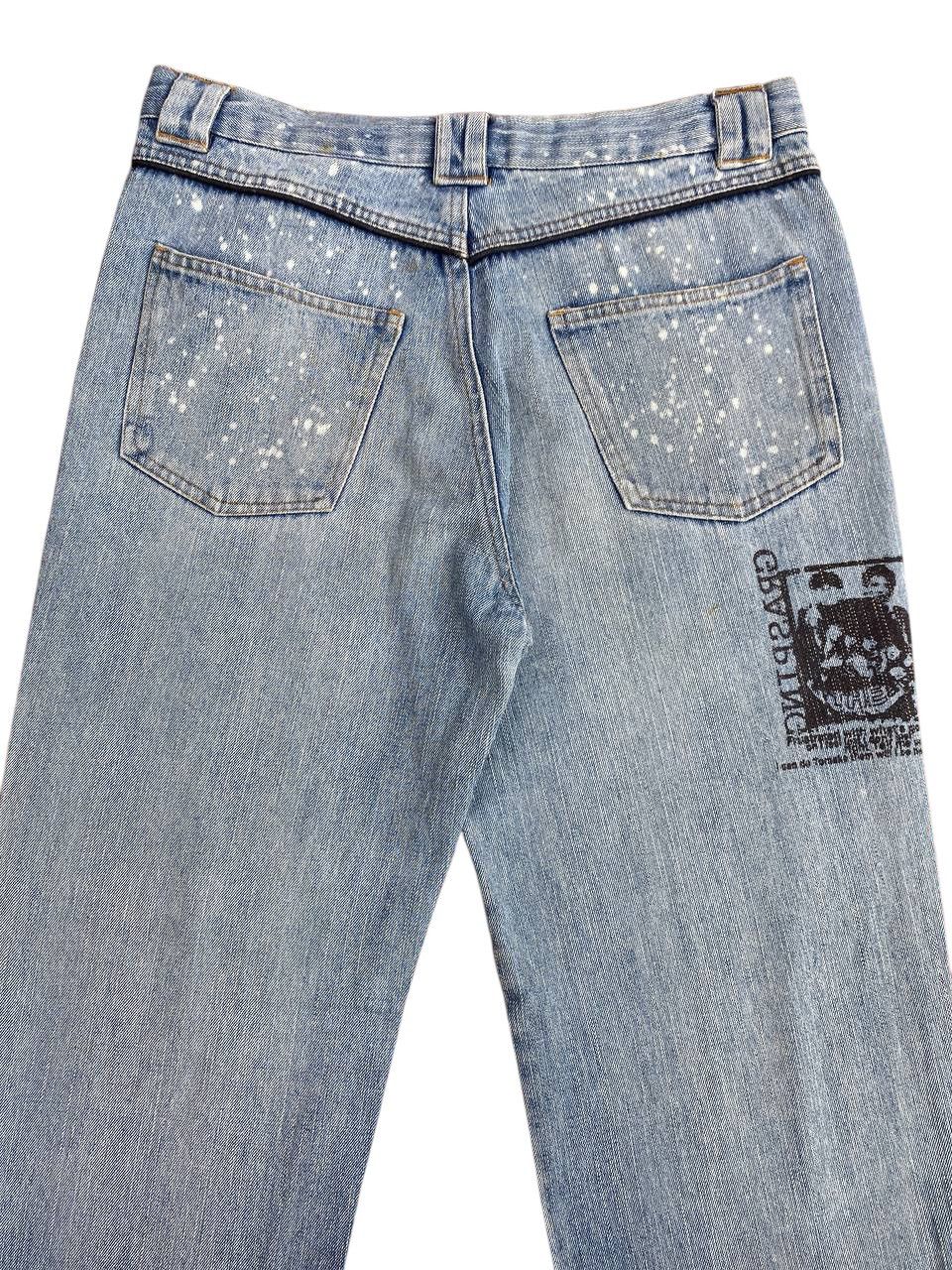 Japanese Brand 2000's In The Attic Poem All Over Print Washed Denim Size US 30 / EU 46 - 12 Thumbnail