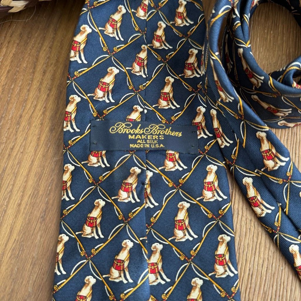 Brooks Brothers Brooks Brothers 100% Silk Tie Dog Navy Blue Size ONE SIZE - 4 Thumbnail