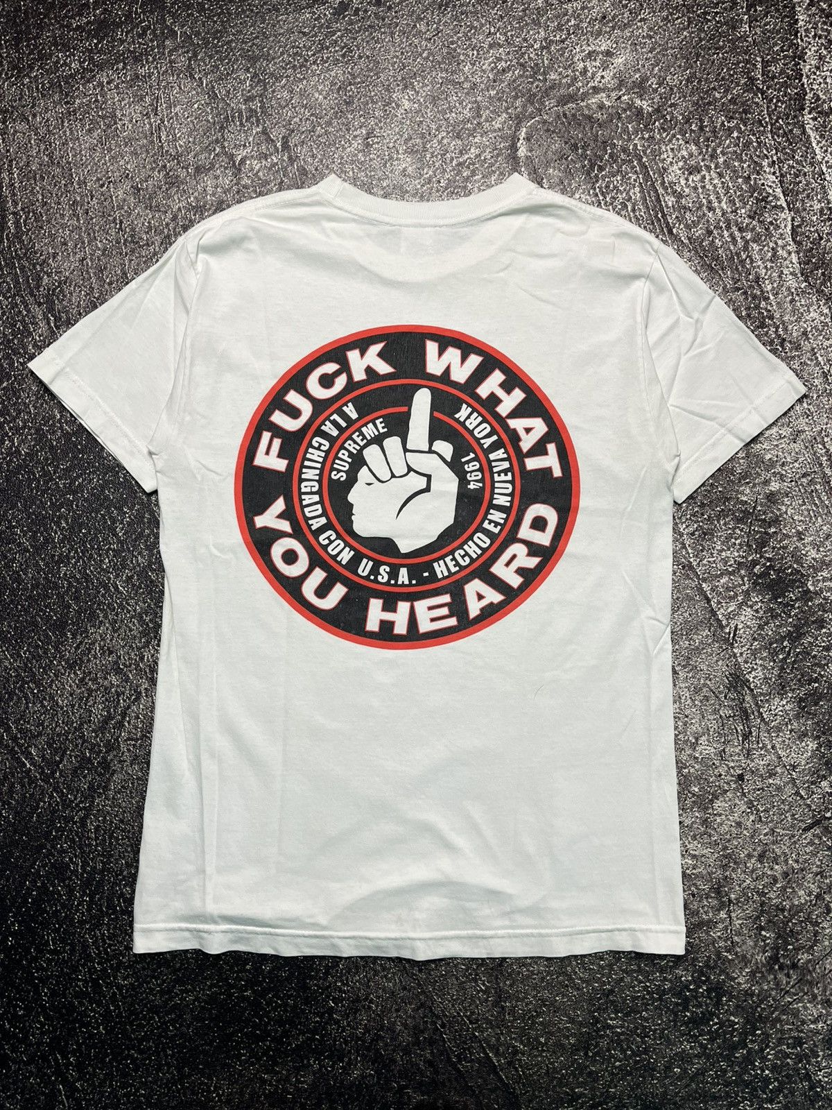 Supreme Fuck What You Heard Y2K White T-Shirts
