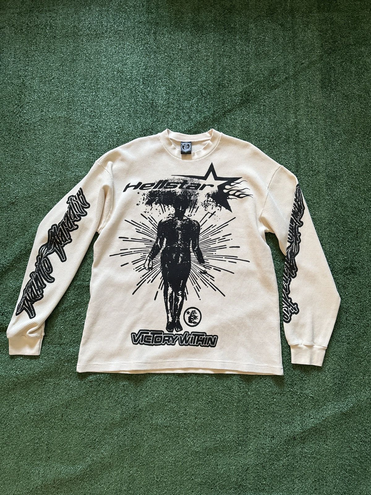 image of Hellstar "victory Within" Thermal Long Sleve Size L in White, Men's