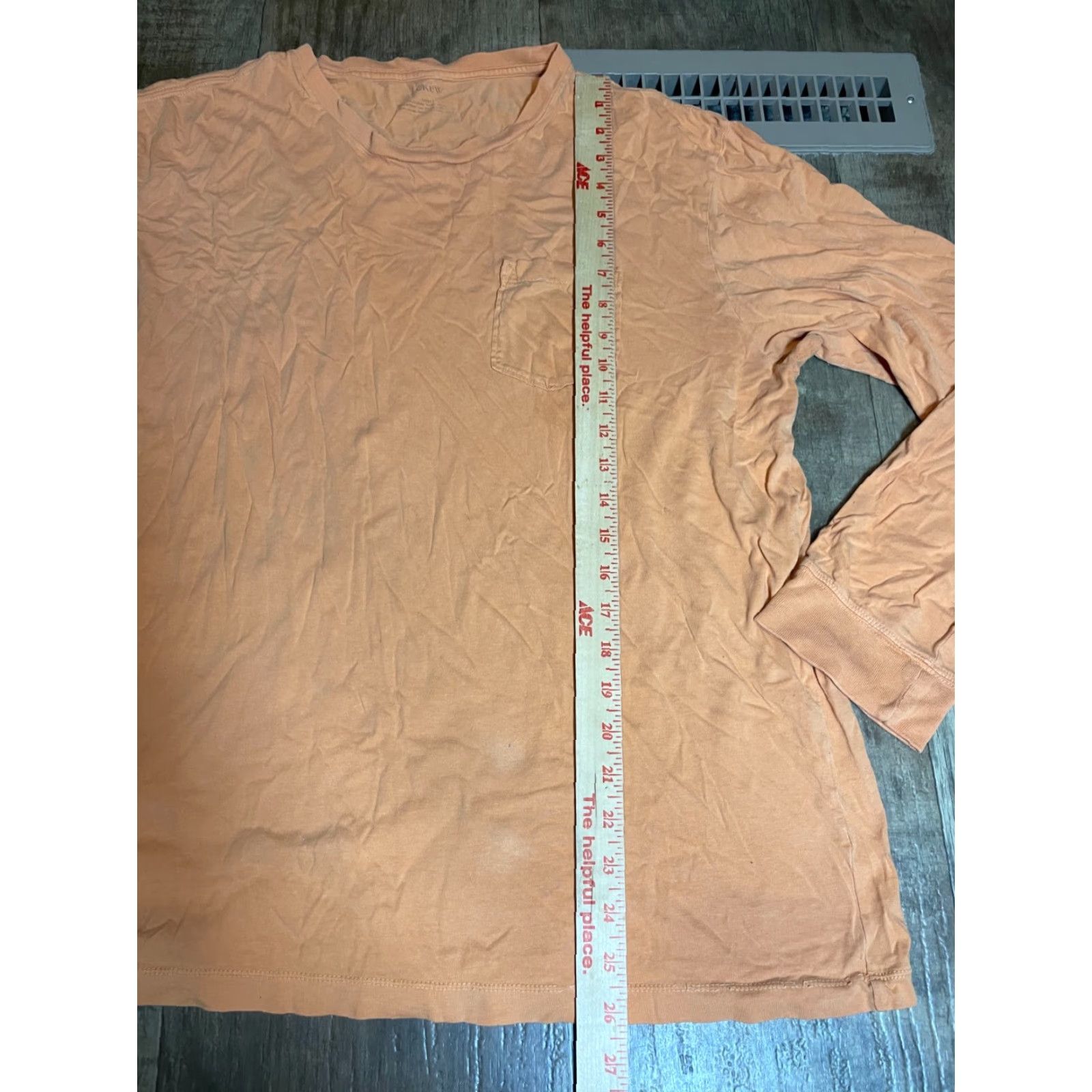 J.Crew J.CREW Top Unisex Adults XL Orange Long Sleeve Crew Neck Pullover T-Shirt Casual 48" Chest Classic Size XL / US 12-14 / IT 48-50 - 4 Thumbnail