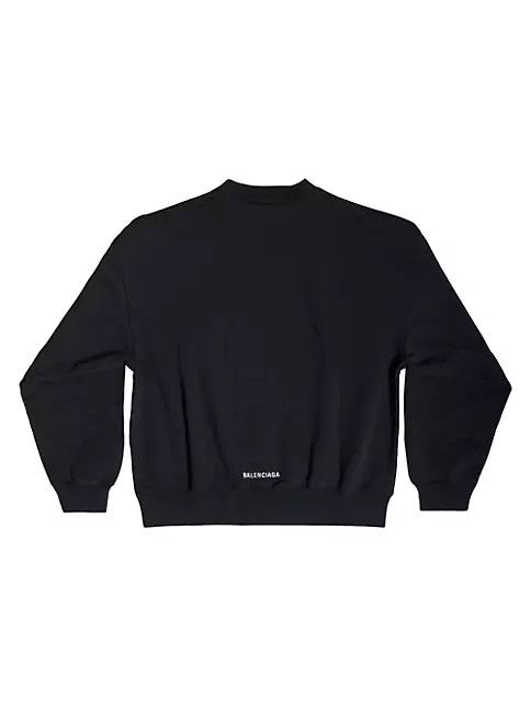 Balenciaga o1mt1gz0924 Back Hem Sweatshirt Regular Fit in Black Size XS / US 0-2 / IT 36-38 - 2 Thumbnail