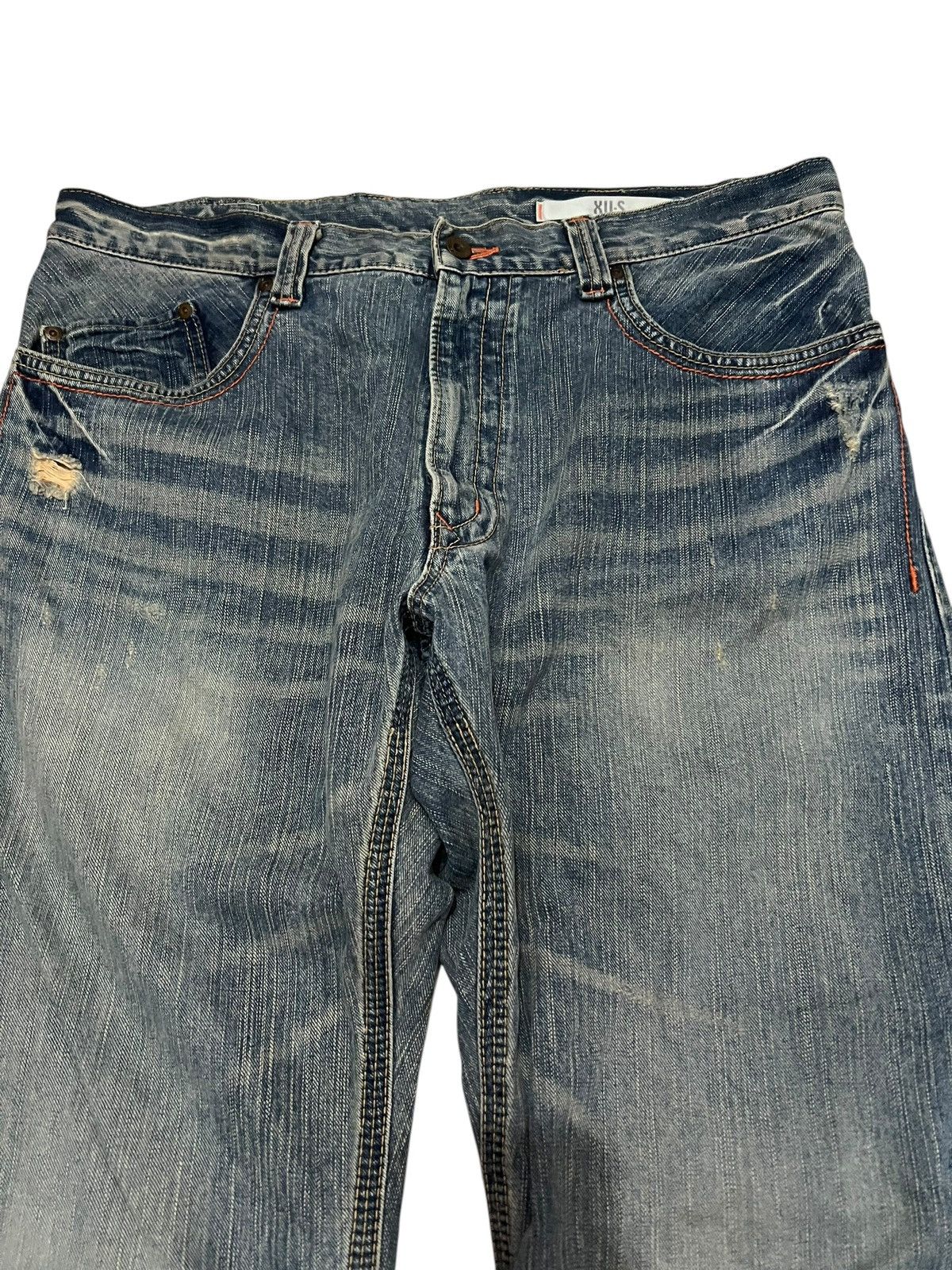 Edwin 💥Baggy💥Vintage Edwin XVS Faded Distress Backle Back Jean Size US 37 - 3 Thumbnail