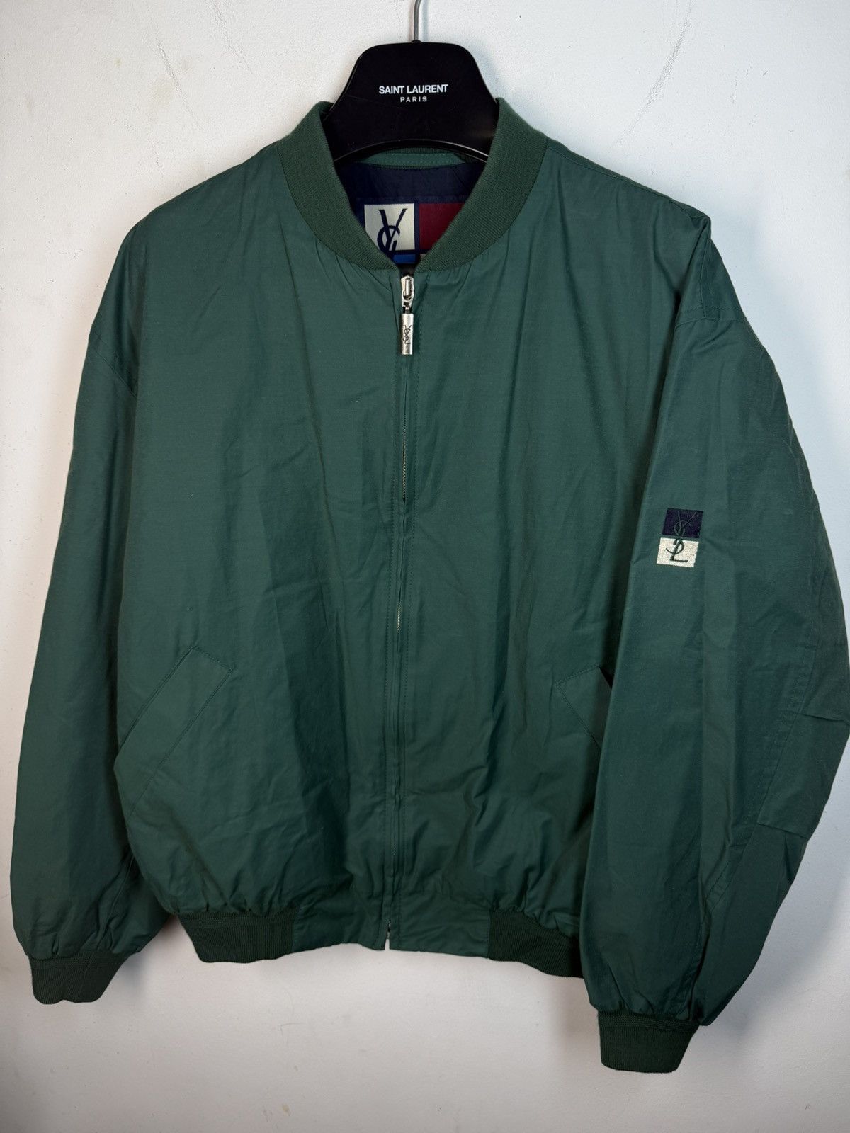 Yves Saint Laurent Green 90s YSL Bomber Vintage Jacket Yves Saint Laurent Size US M / EU 48-50 / 2 - 21 Thumbnail
