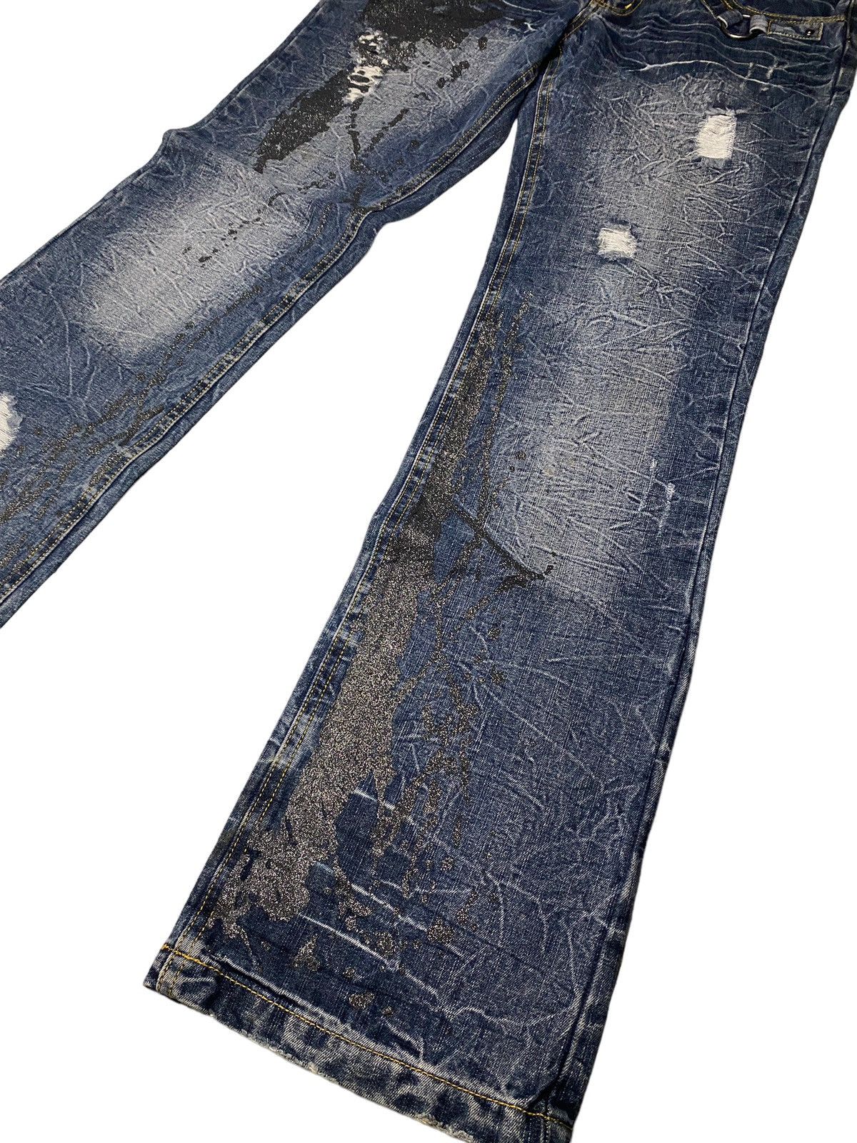 If Six Was Nine Lowbox Buckle Glitter Flared Seawash Jeans Size US 30 / EU 46 - 11 Thumbnail