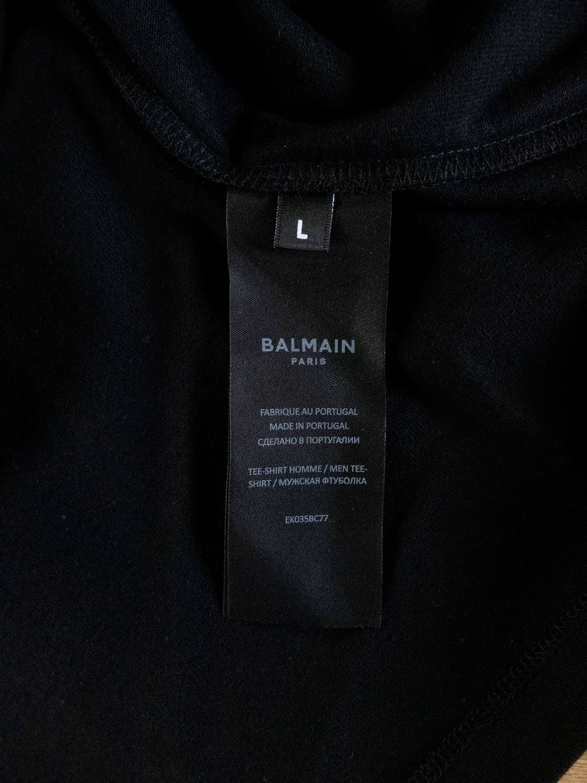 Balmain BALMAIN black & white logo print long sleeve t-shirt Large Size US L / EU 52-54 / 3 - 6 Thumbnail
