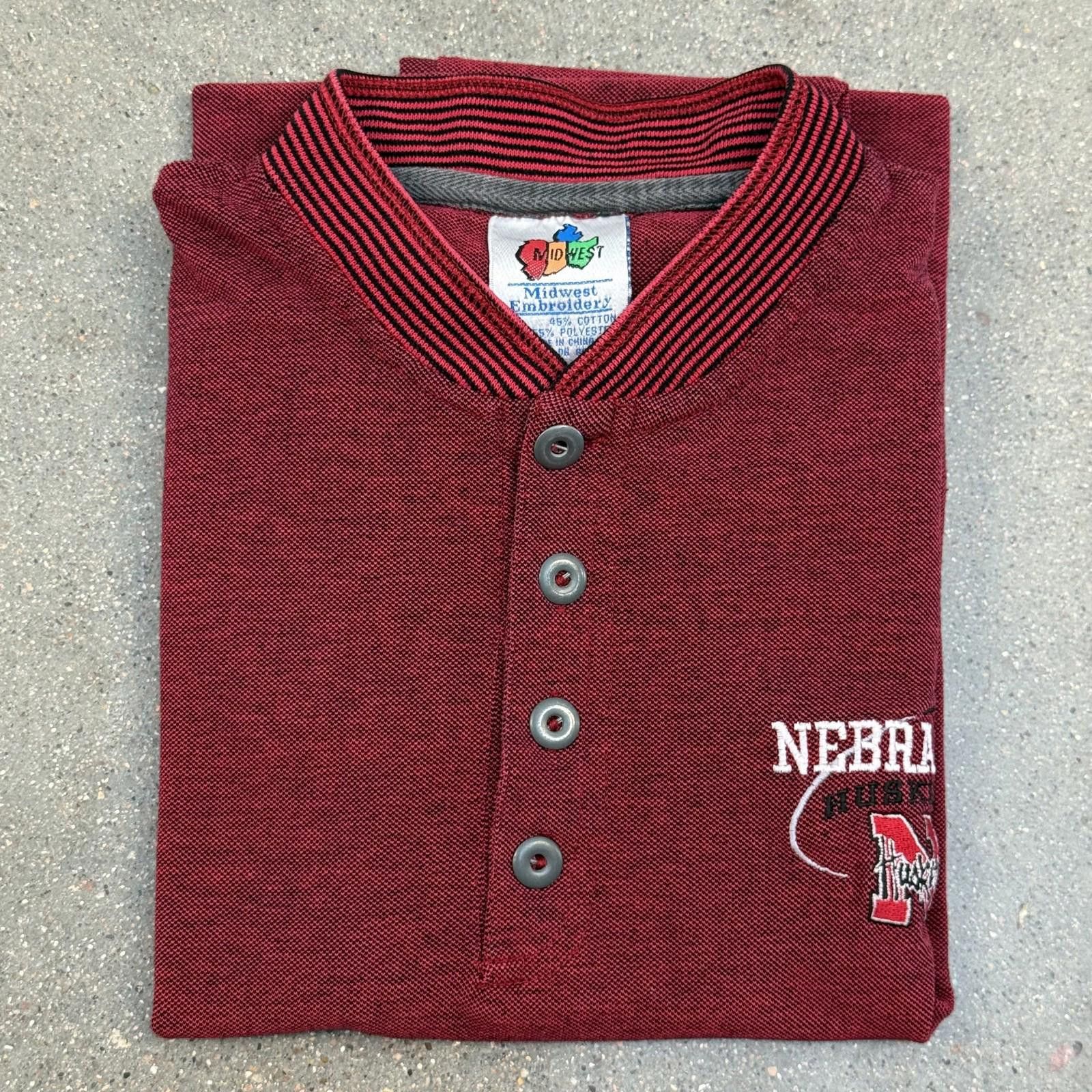 Designer Nebraska Cornhuskers Shirt Mens L NCAA Midwest Tag Vtg 90s Size ONE SIZE - 6 Thumbnail