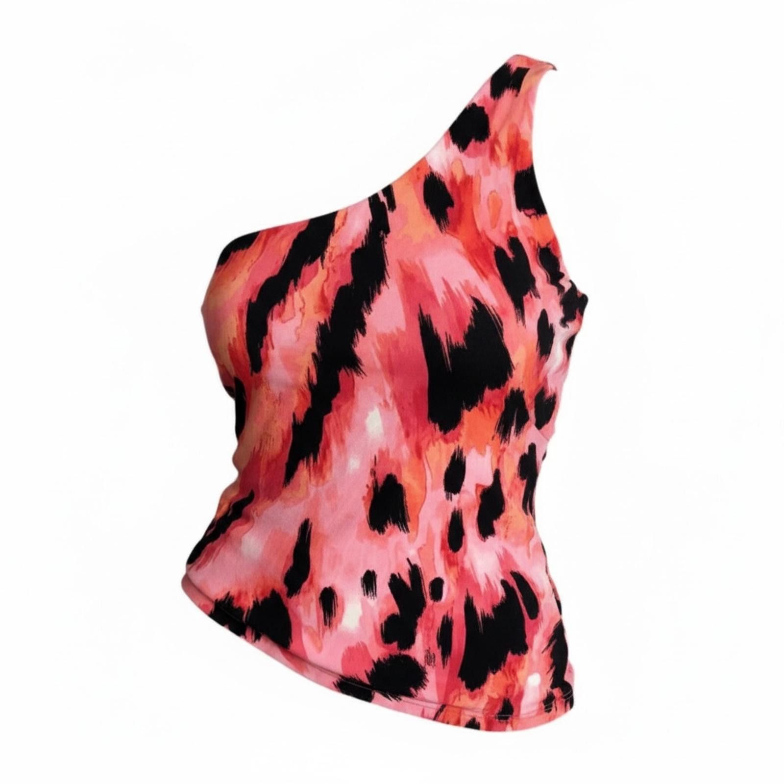 Other Cache One-Shoulder Animal Print Top Size Large Size L / US 10 / IT 46 - 1 Thumbnail