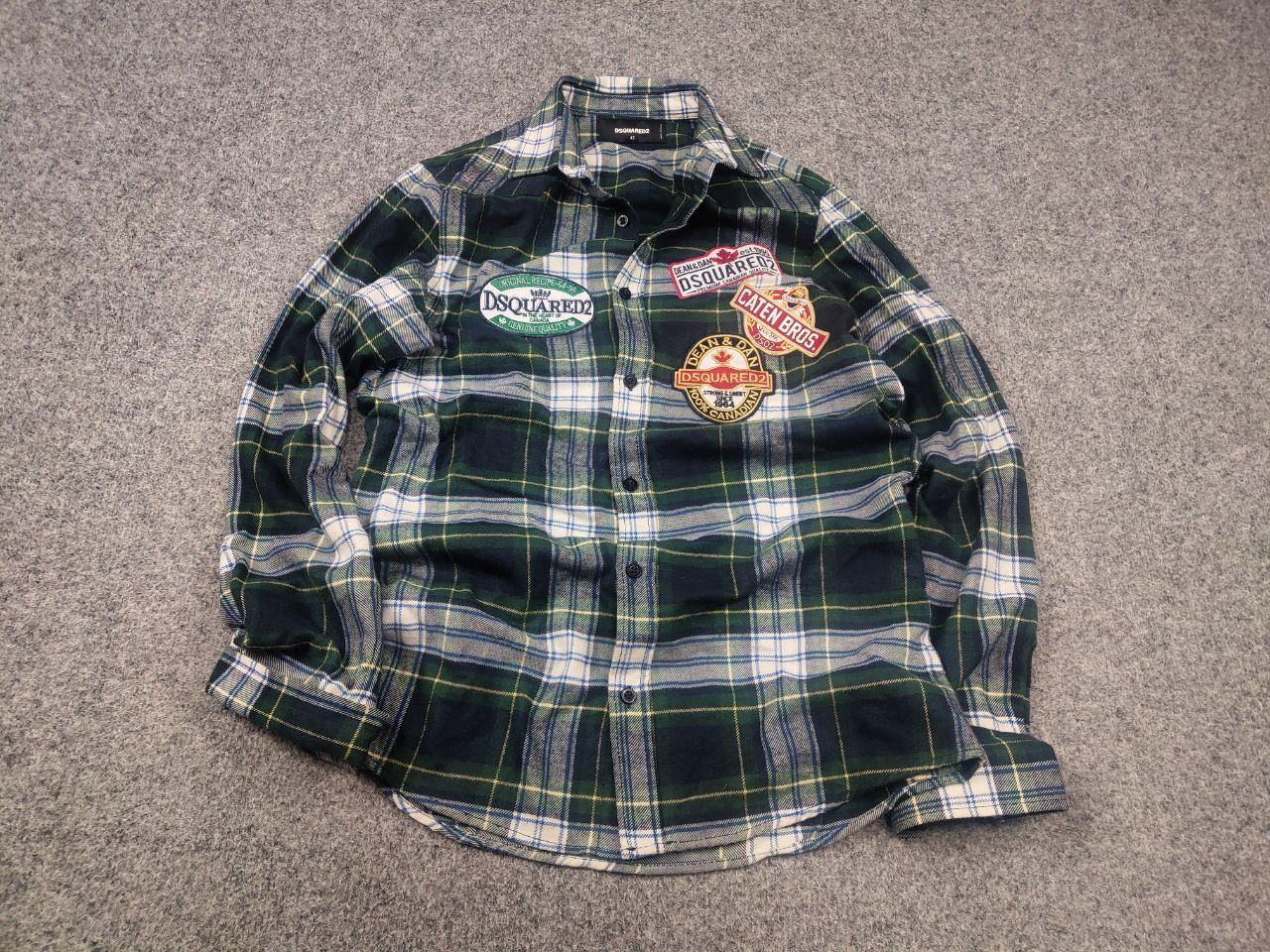 Dsquared2 Dsquared2 Design Green Logo Check Flannel Long sleeve Shirt Size US S / EU 44-46 / 1 - 3 Thumbnail