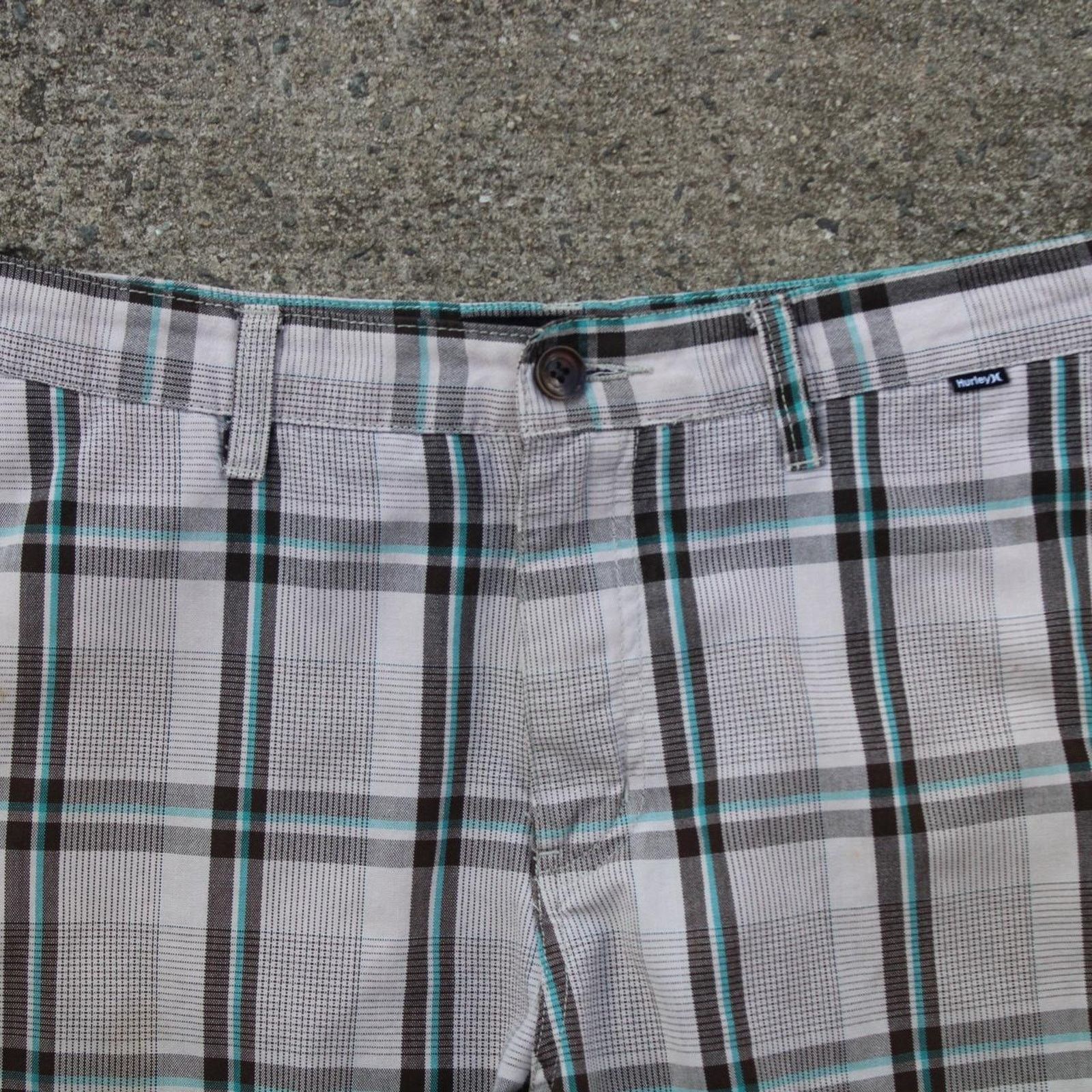 Hurley Y2K Tan / Blue Plaid Hurley Skater Board Shorts Size US 33 - 5 Thumbnail