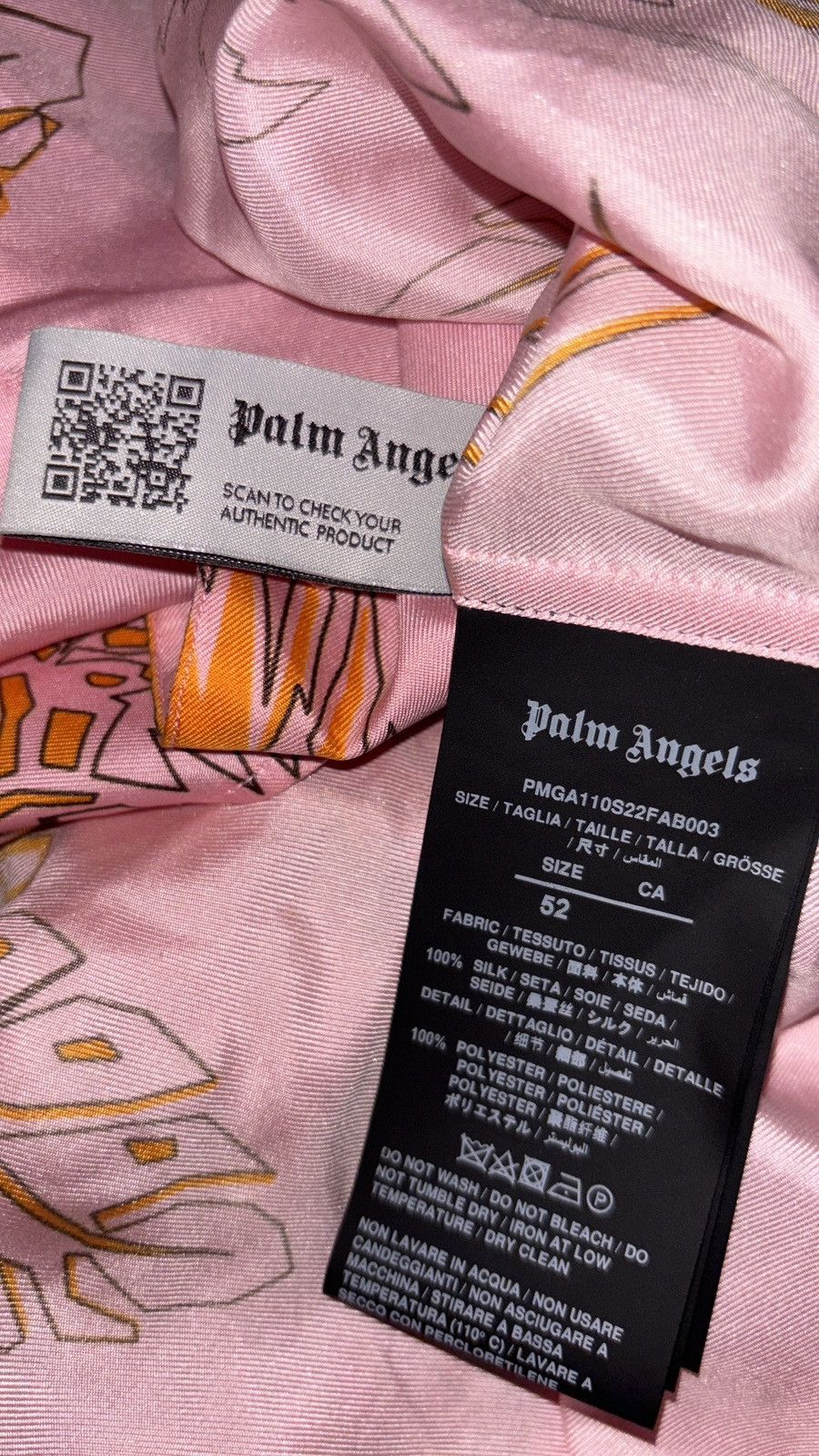 Palm Angels Pink Abstract Palms Bowling Shirt Size US L / EU 52-54 / 3 - 5 Thumbnail