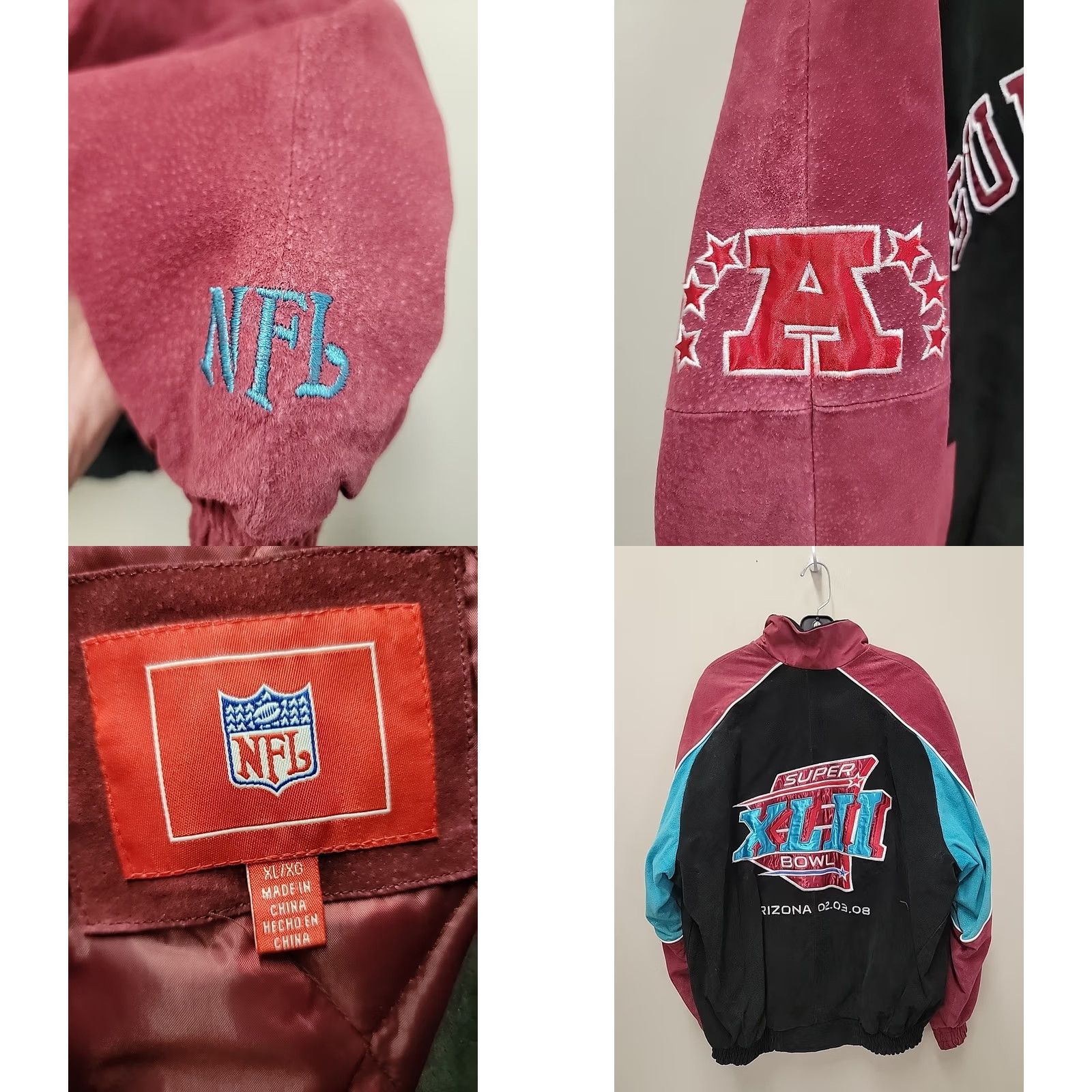 NFL GIII NFL SUPERBOWL XLI Spellout Leather Varsity Jacket Mens XL Size US XL / EU 56 / 4 - 8 Thumbnail