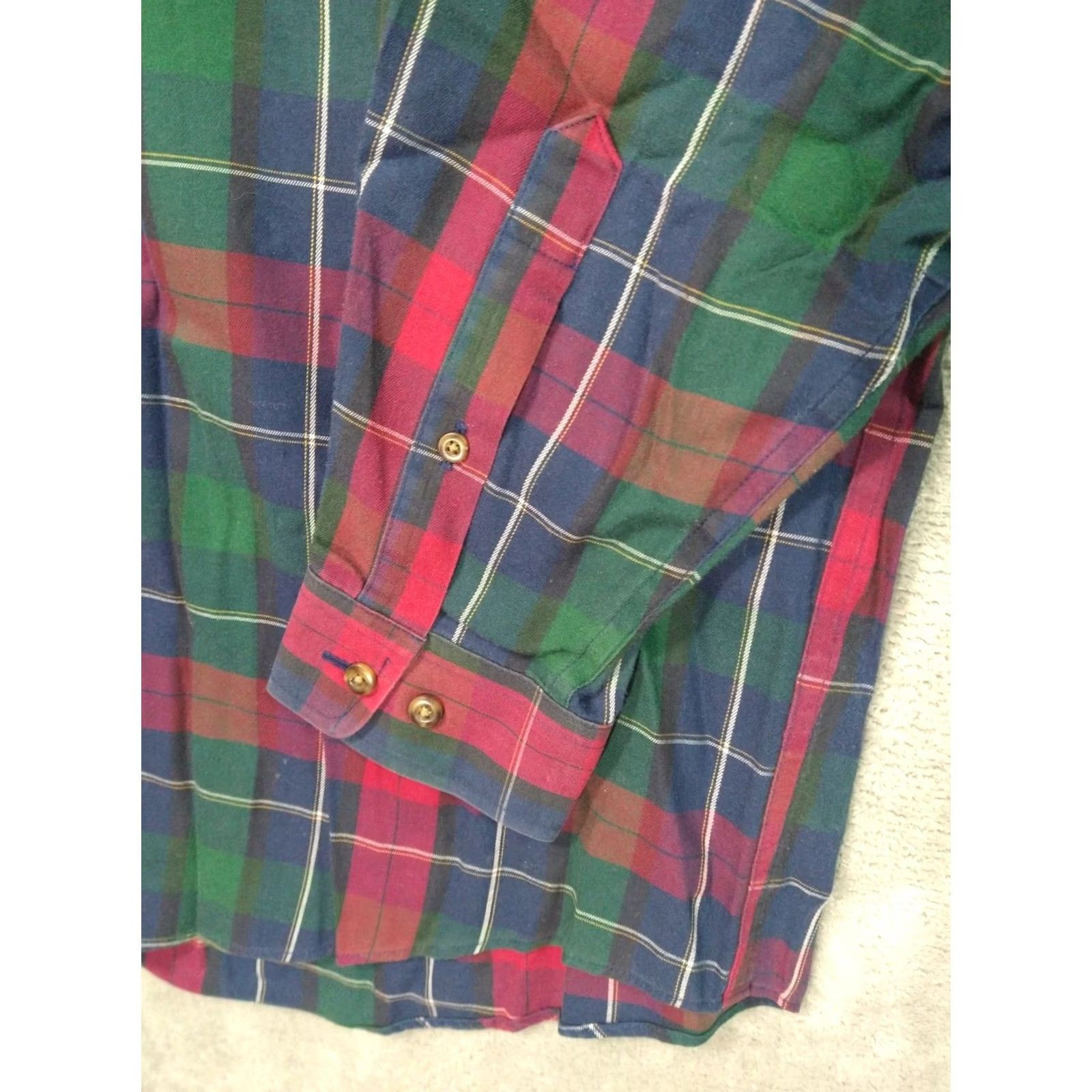 Vintage LL Bean Shirt Men Medium Blue Plaid Merino Wool Blend Long Sleeve Button Down Shirt Size US M / EU 48-50 / 2 - 3 Thumbnail