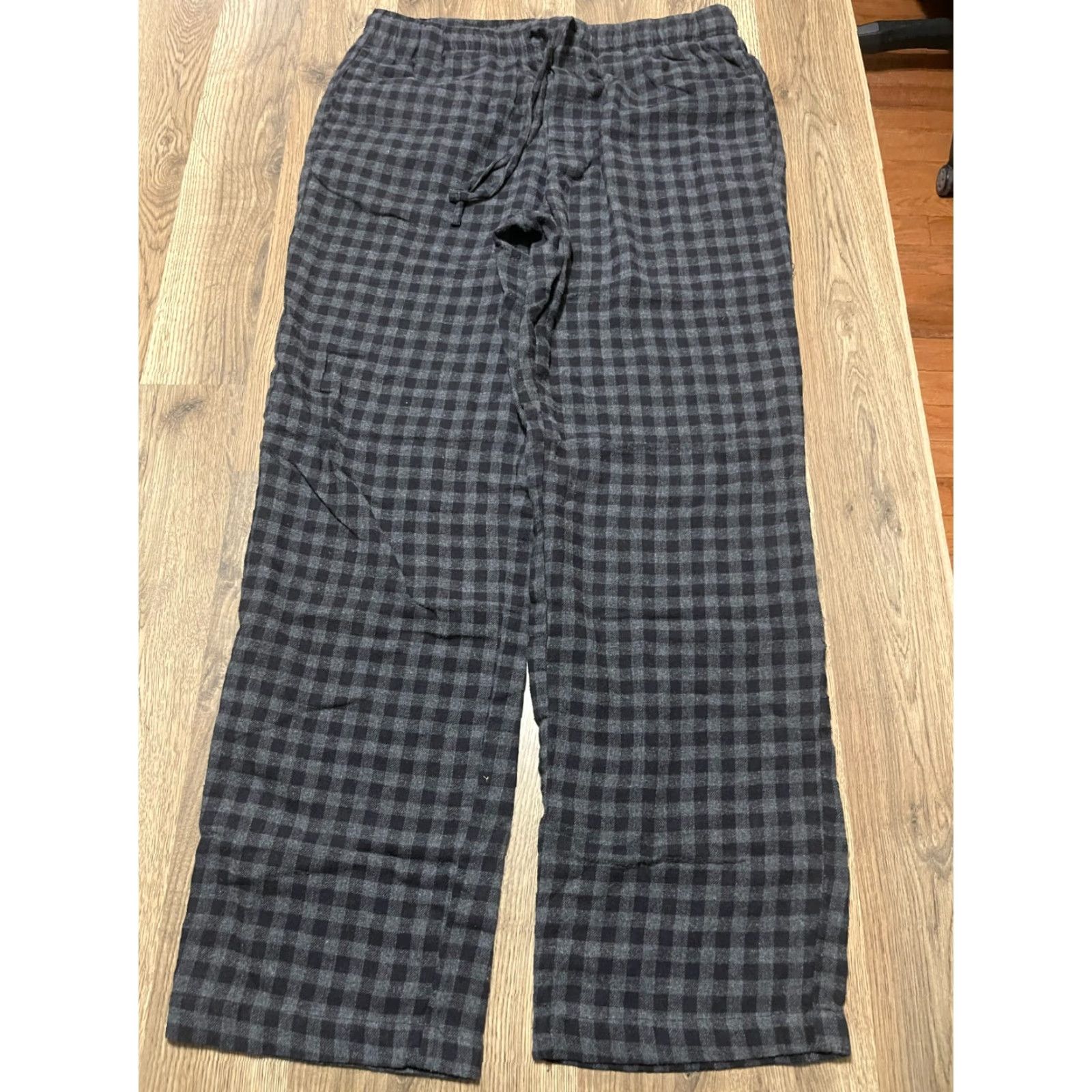 Croft & Barrow Croft & Barrow Pants Mens Size Medium Gray Black Plaid Waist Drawstring Lounge Pants Mens Size US 31 - 2 Thumbnail