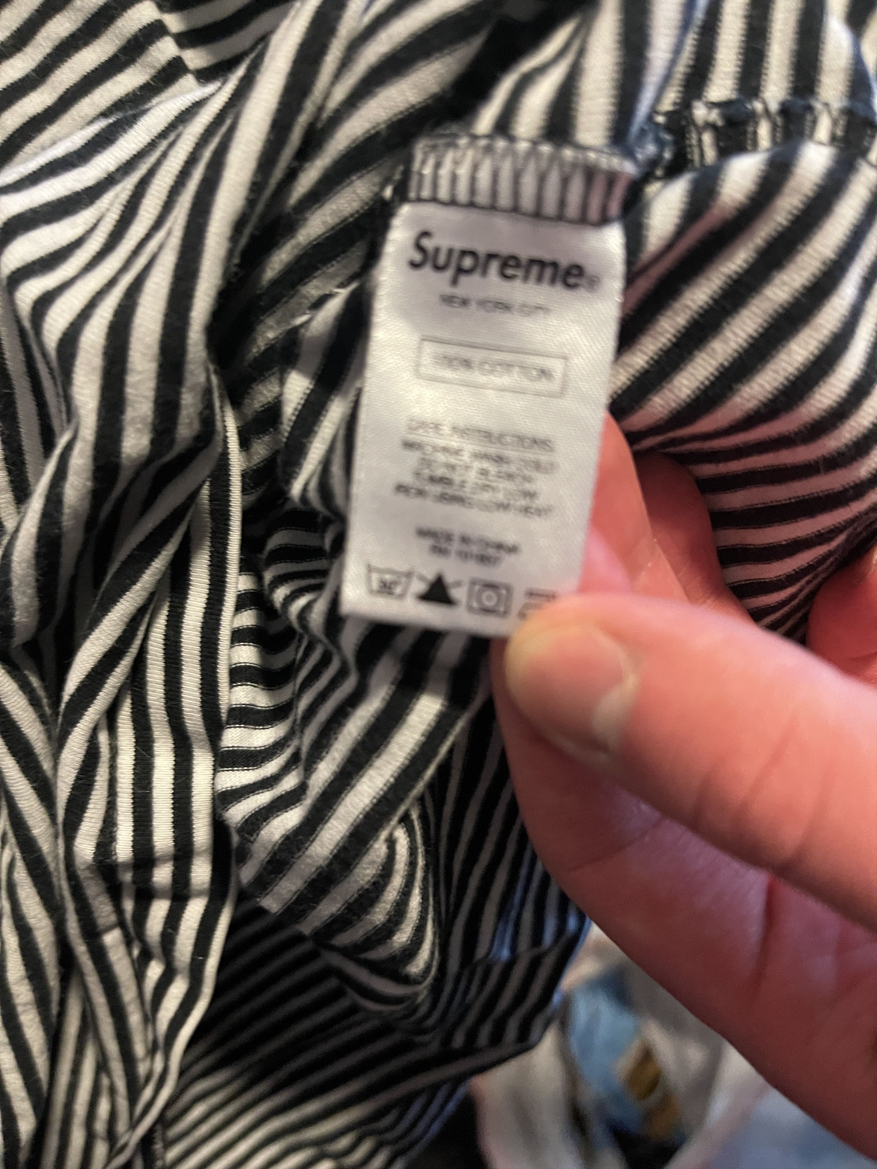 Supreme Supreme Arc Applique Striped Shirt Top Short Sleeve Size US M / EU 48-50 / 2 - 4 Thumbnail