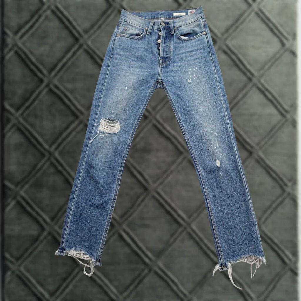 Vintage NO END Jeans Womens 24 Slim Straight Blue Made In USA Size 42" / US 20 - 1 Thumbnail