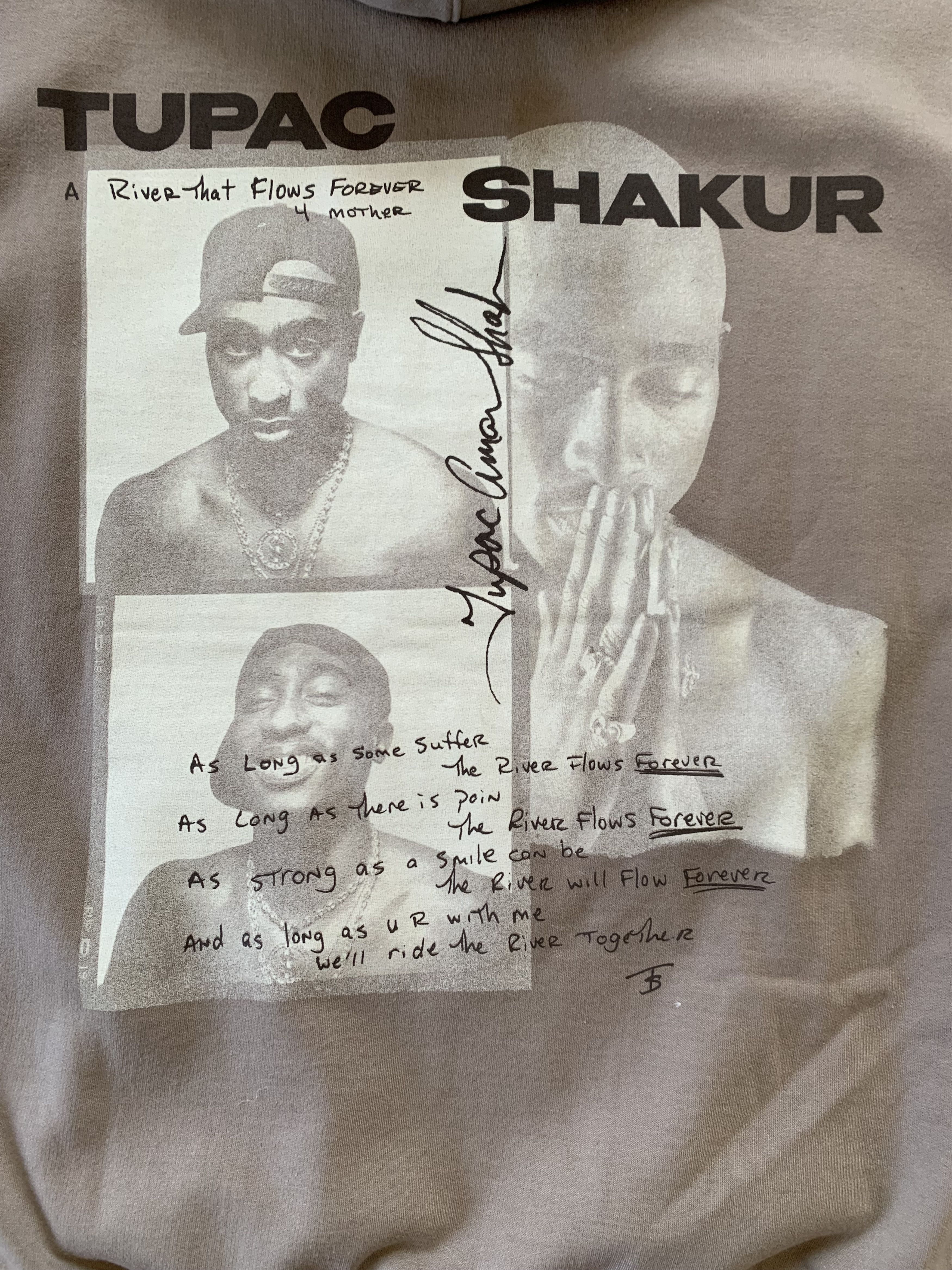 Band Tees × Rap Tees 2Pac New Grey Hoodie Size US M / EU 48-50 / 2 - 4 Thumbnail