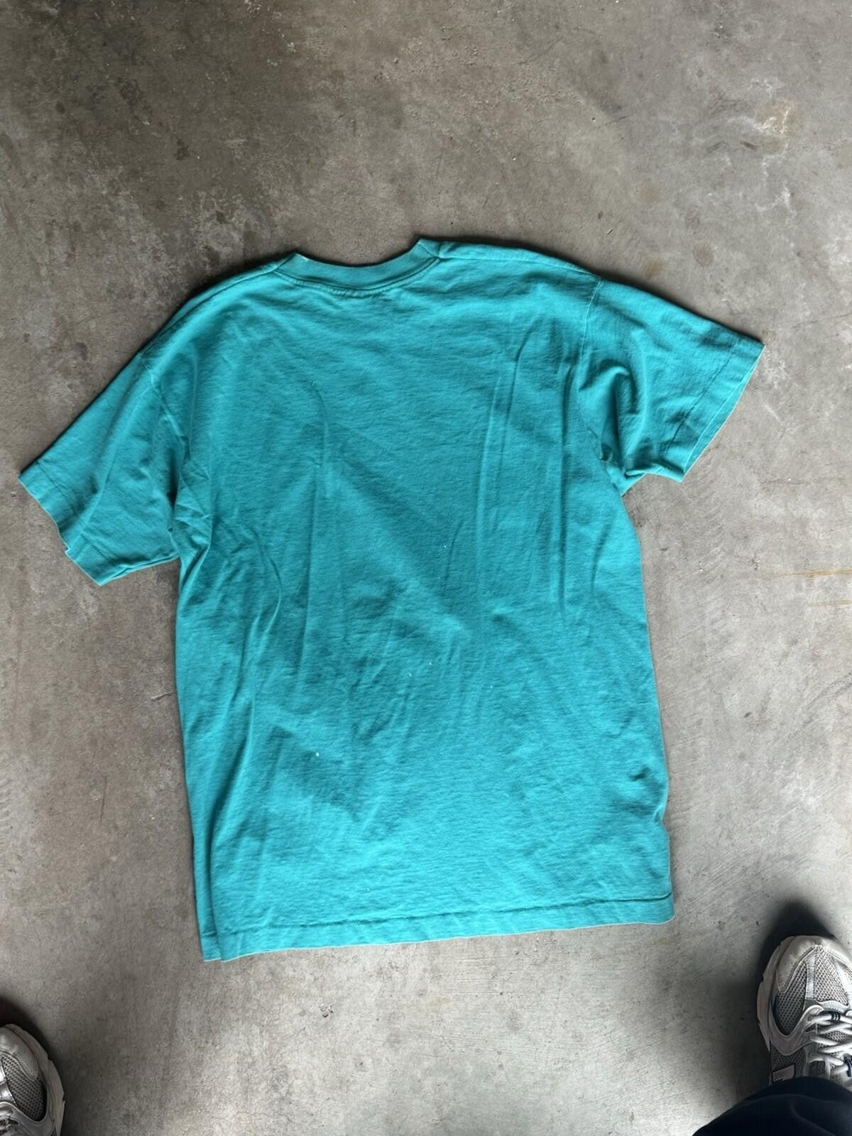Vintage Vintage 90s Paint Splatter Hampton Jazz Fest-Shirt XL Teal Size US XL / EU 56 / 4 - 4 Thumbnail