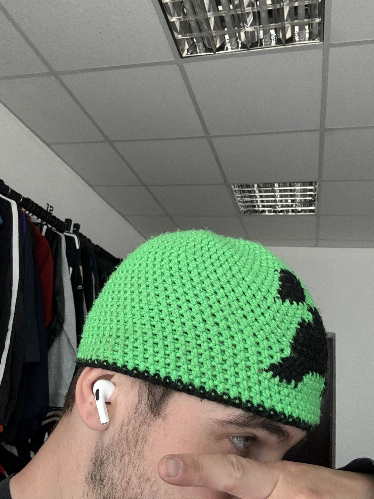 Vintage Vintage Minecraft Creeper awesome handmade knit hat Size ONE SIZE - 3 Thumbnail
