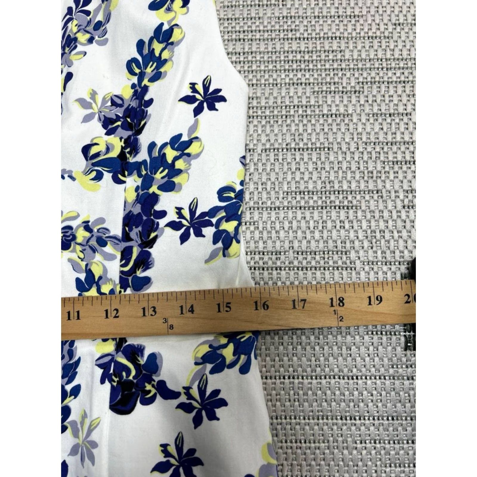 Vintage Hobbs Pencil Dress Womens 12 White Back Zip Stretch Floral Print Size XL / US 12-14 / IT 48-50 - 7 Thumbnail